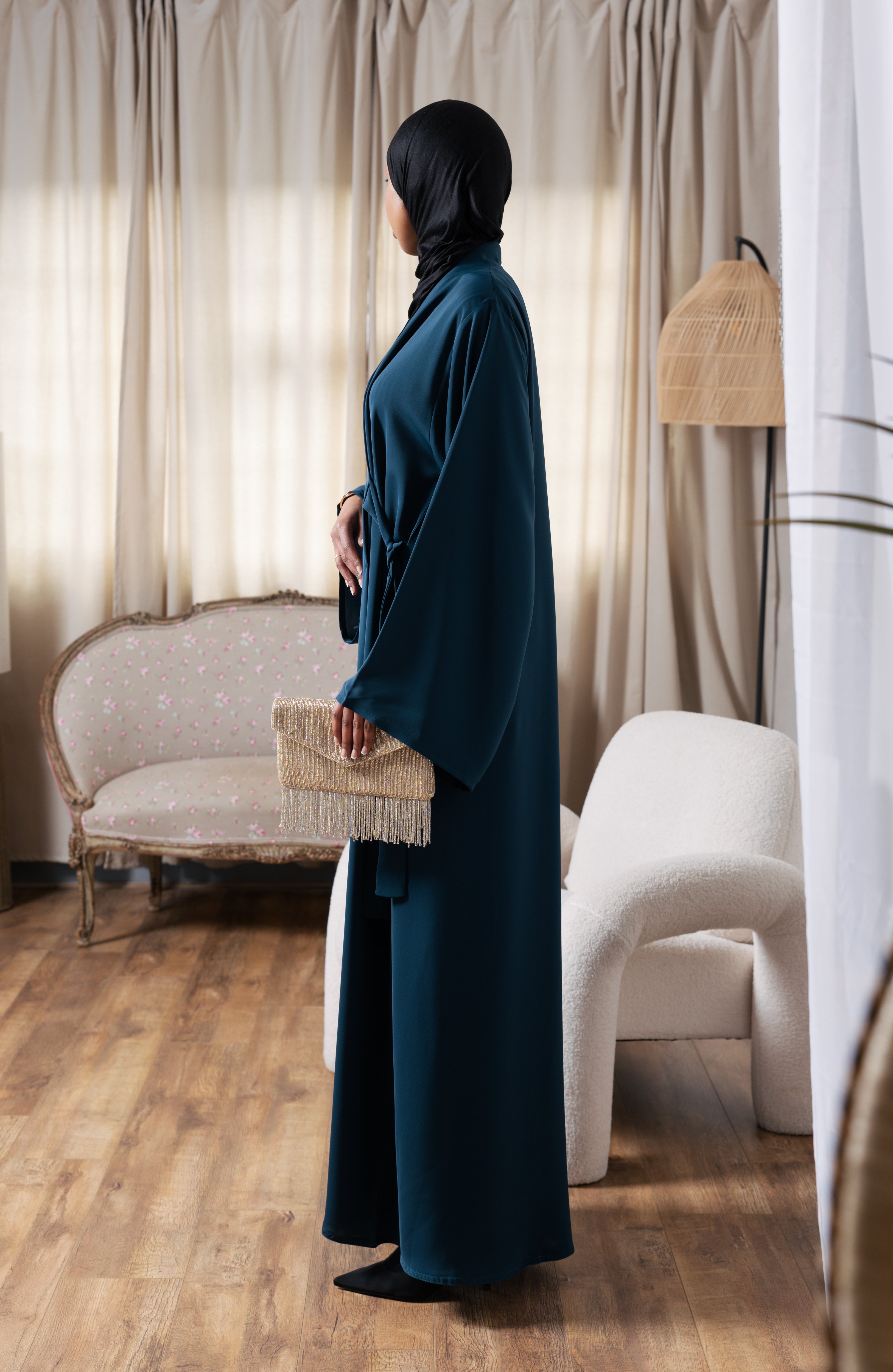 Wrap Abaya - Deep Teal