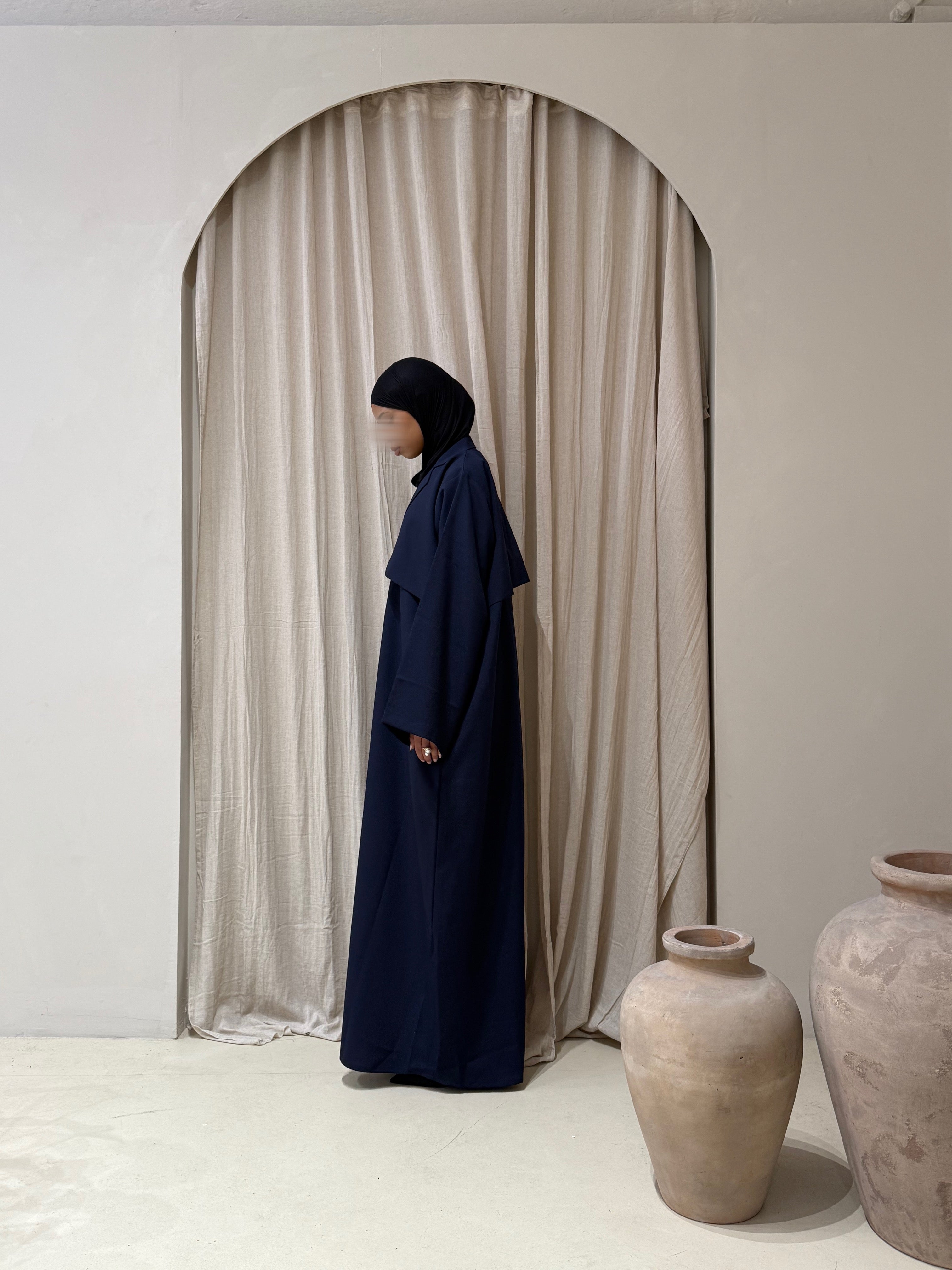 Trench abaya- Navy