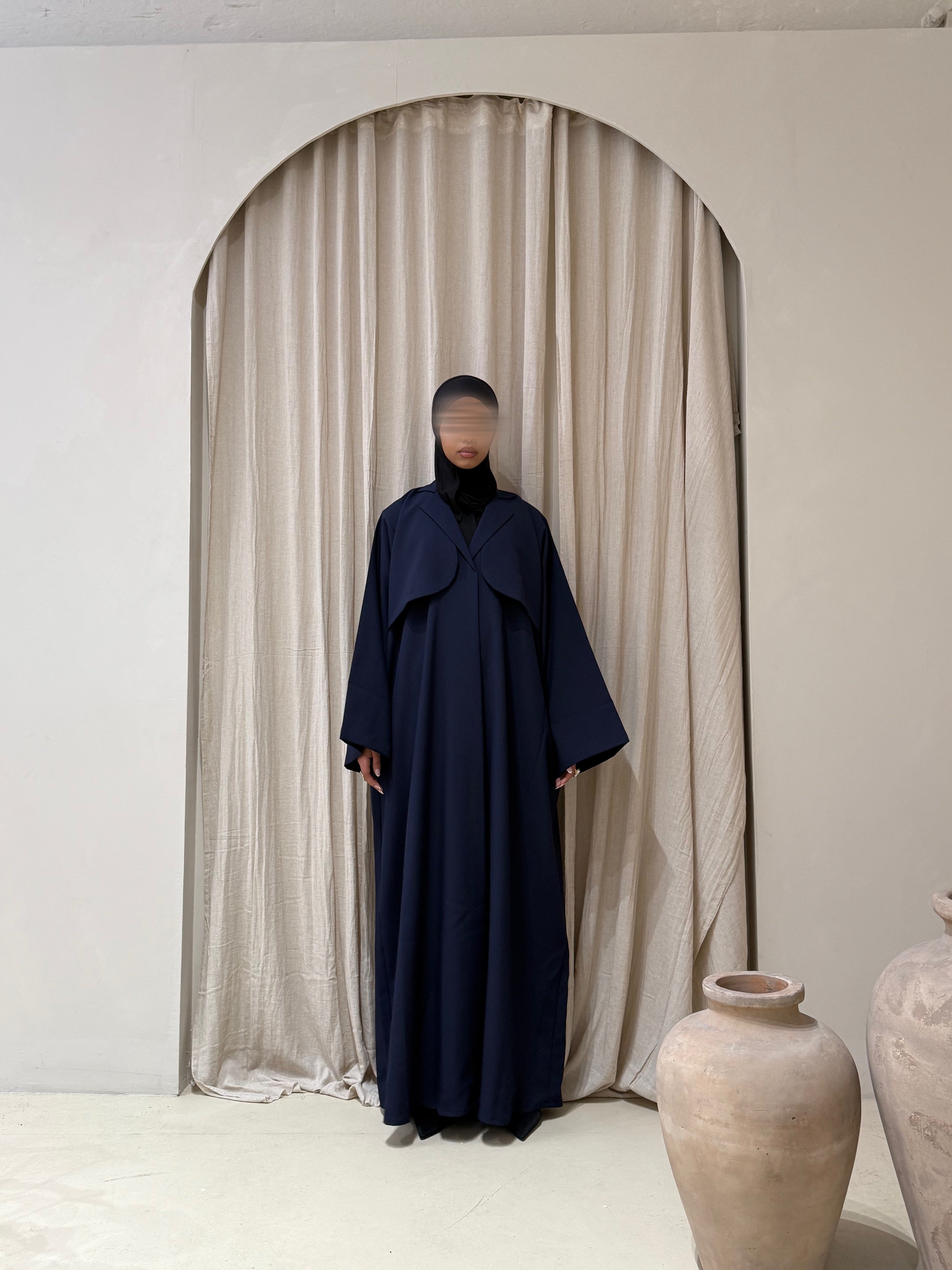 Trench abaya- Navy
