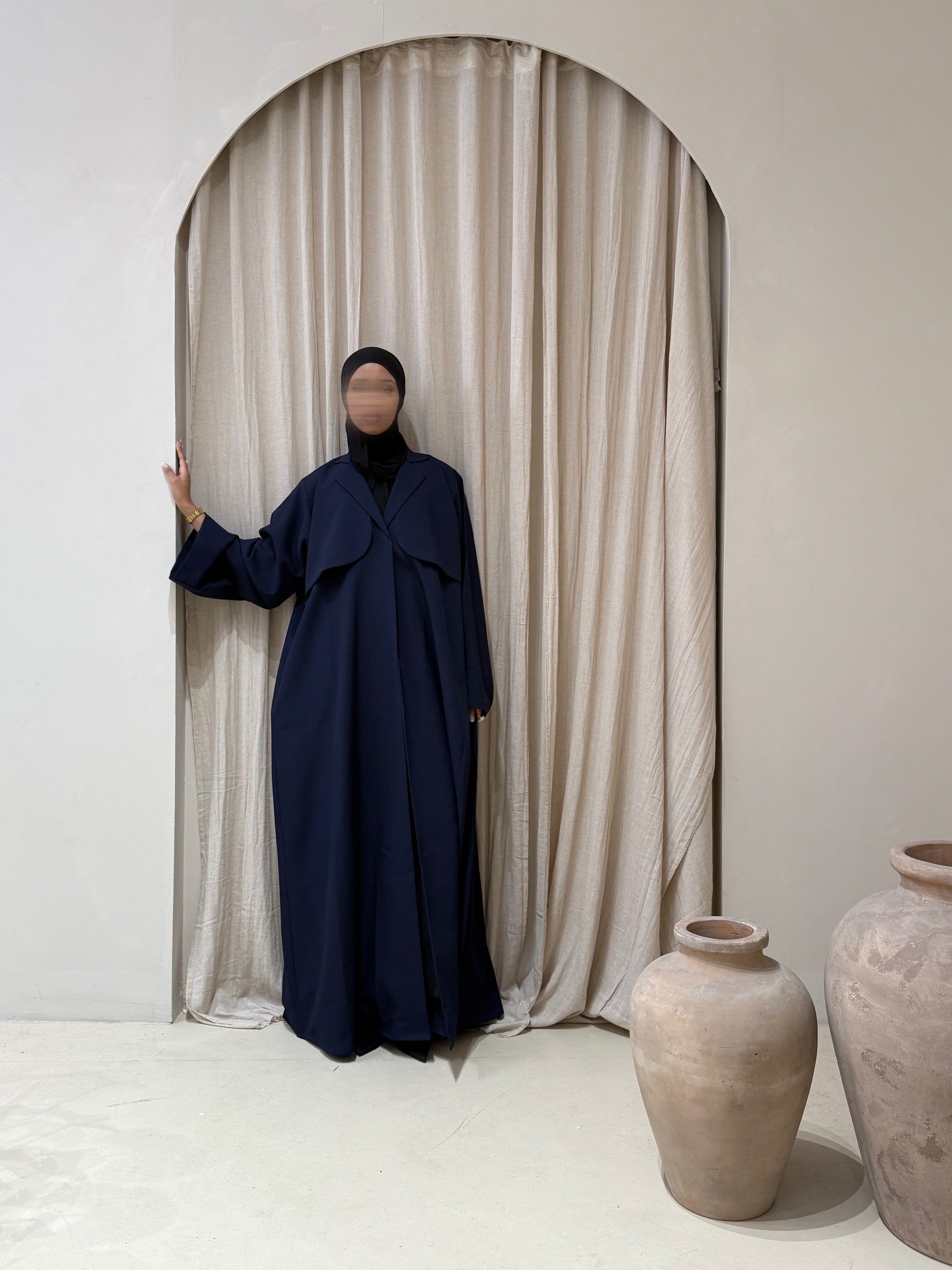 Trench abaya- Navy