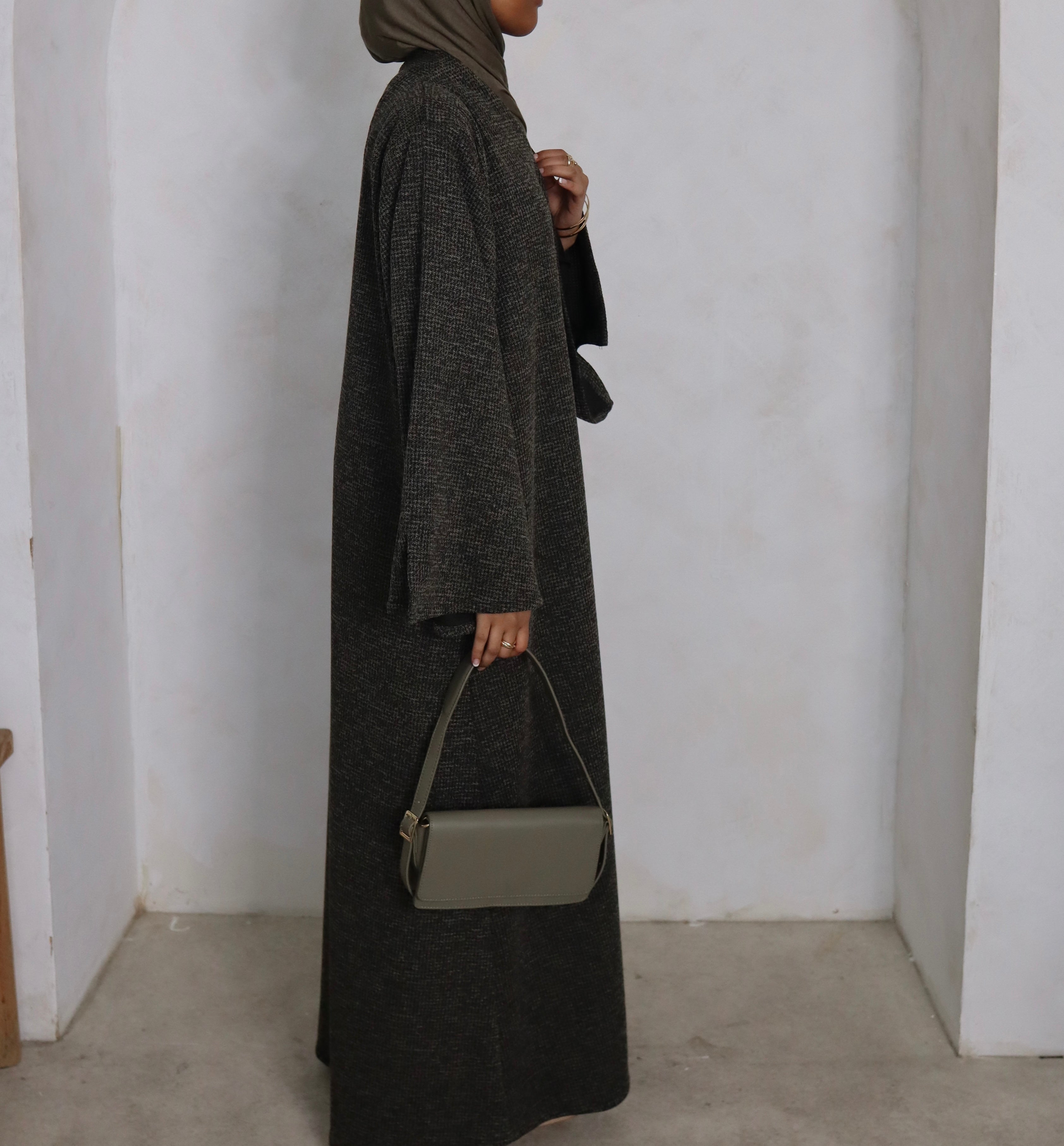 Grey Wrap Abaya