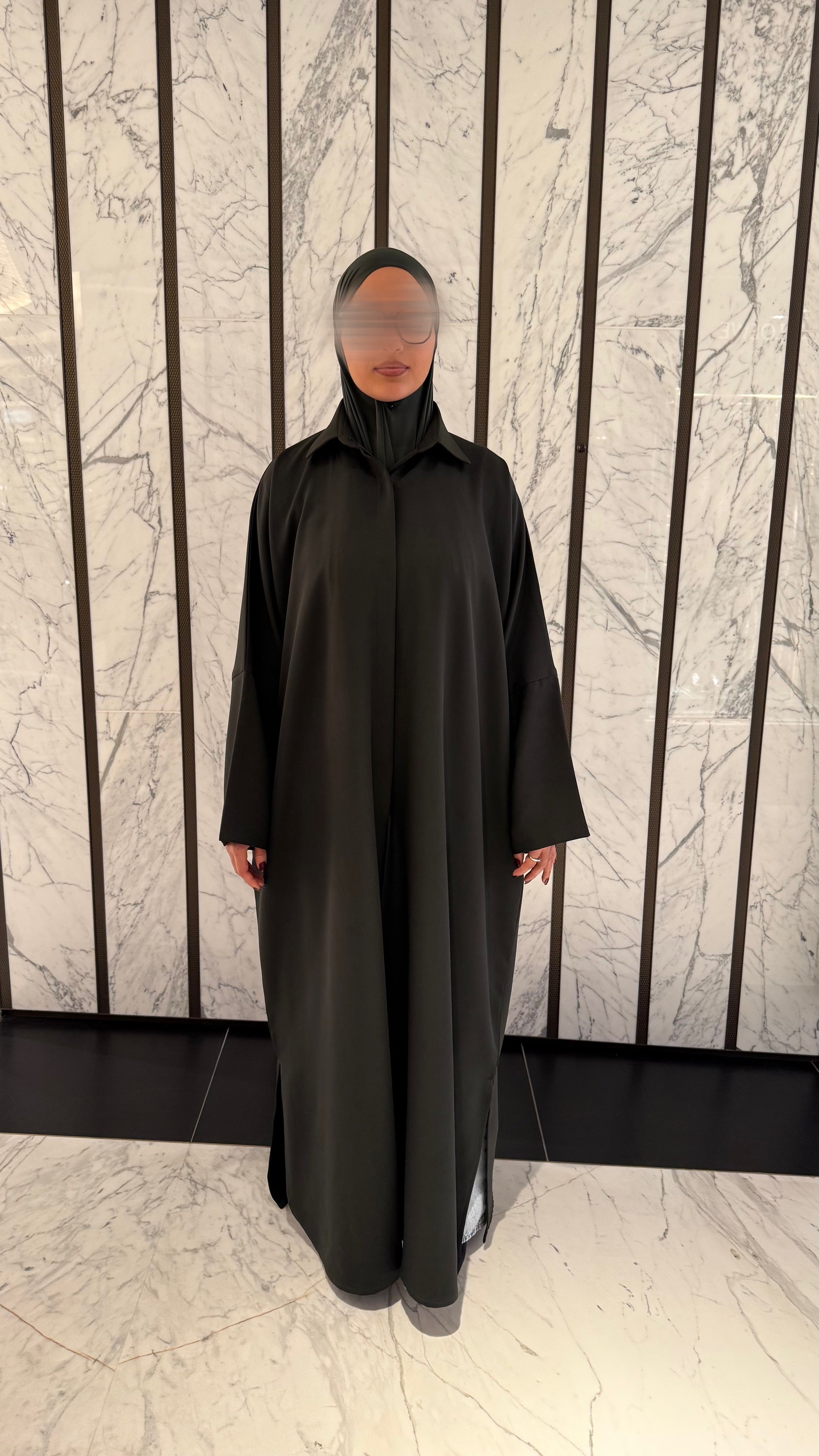 Relaxed Fit Shirt Abaya - Forest