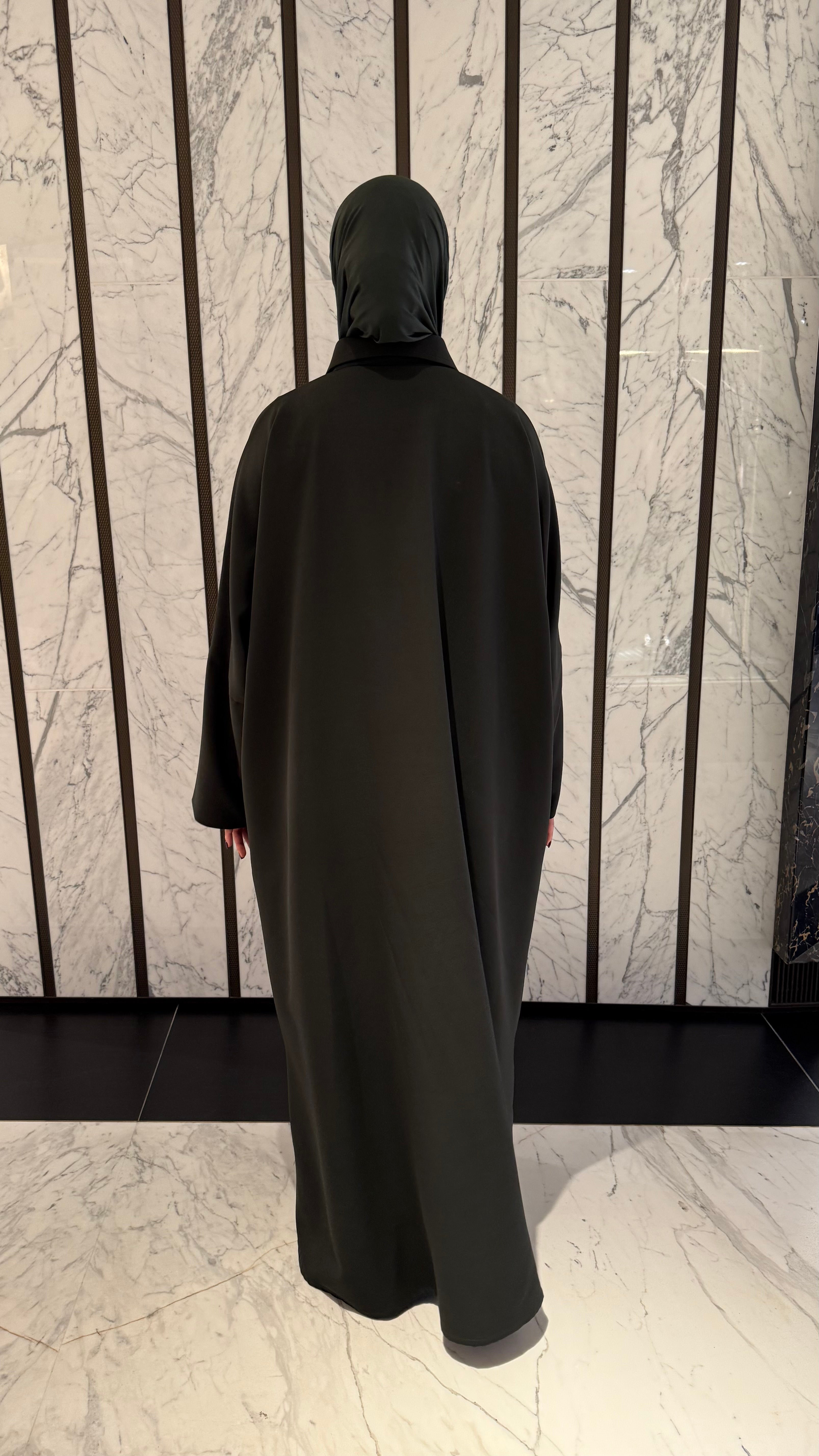 Relaxed Fit Shirt Abaya - Forest