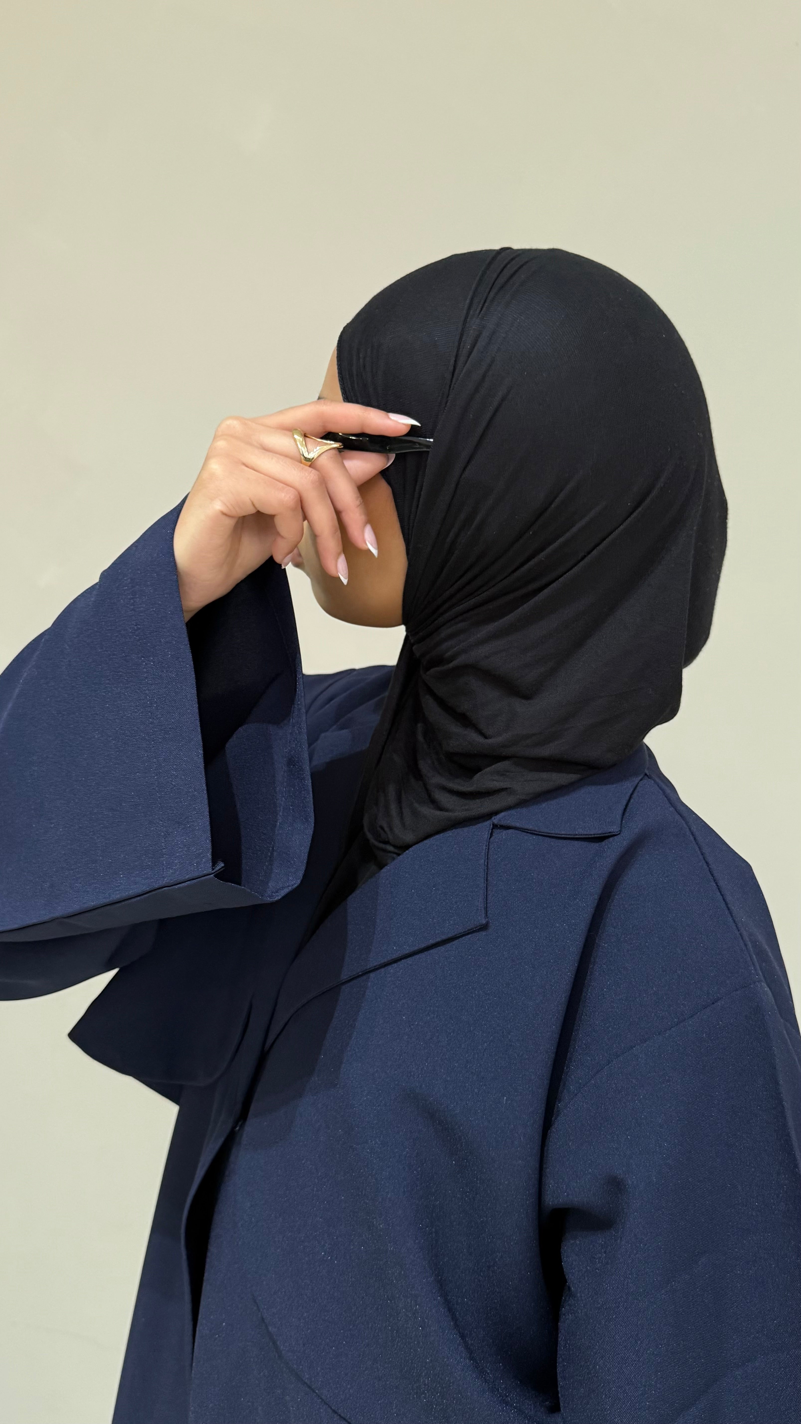 Trench abaya- Navy