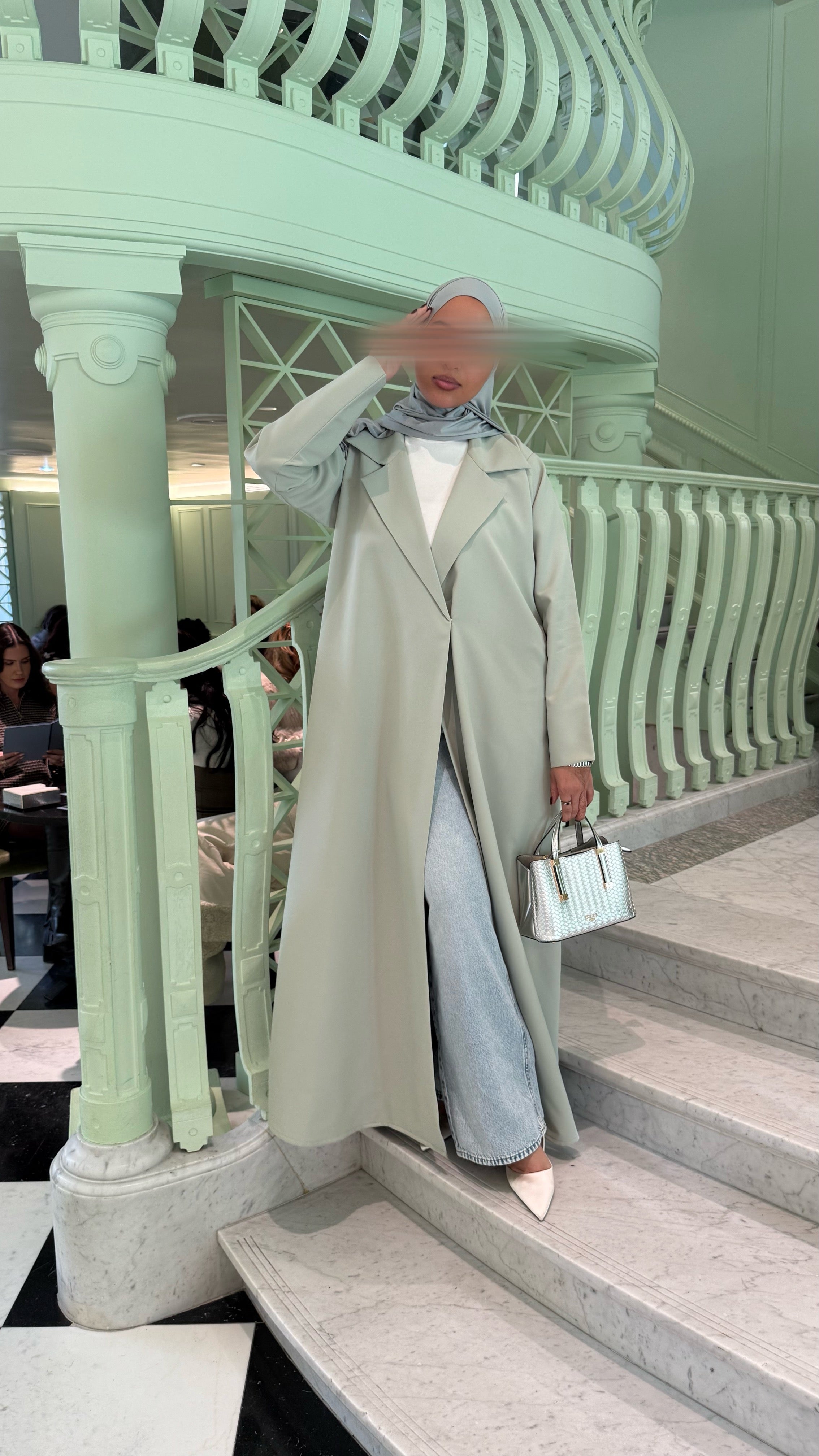 The Pistachio Lined Blazer Abaya Limited Edition