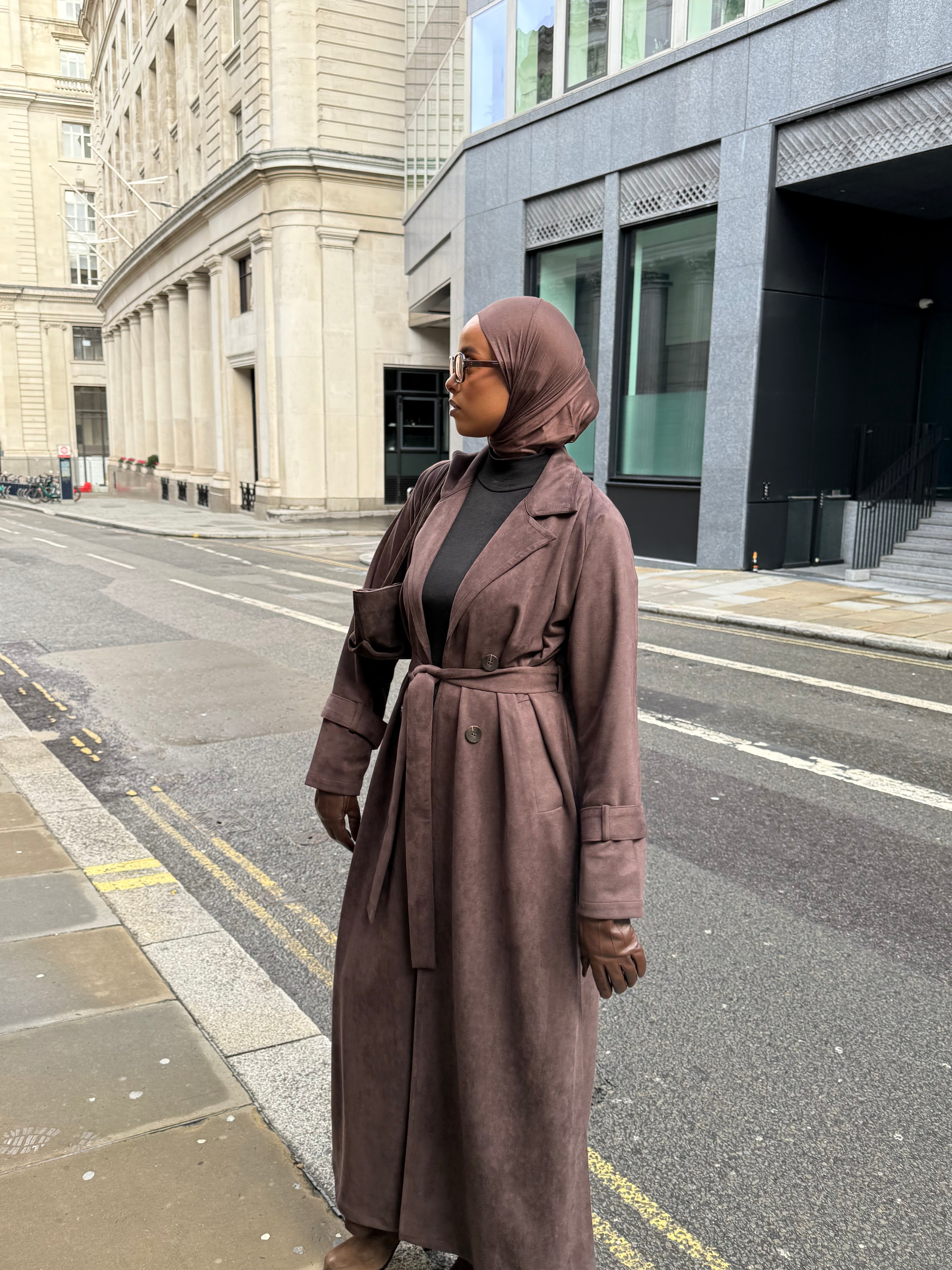 Chocolate Suede Trench coat