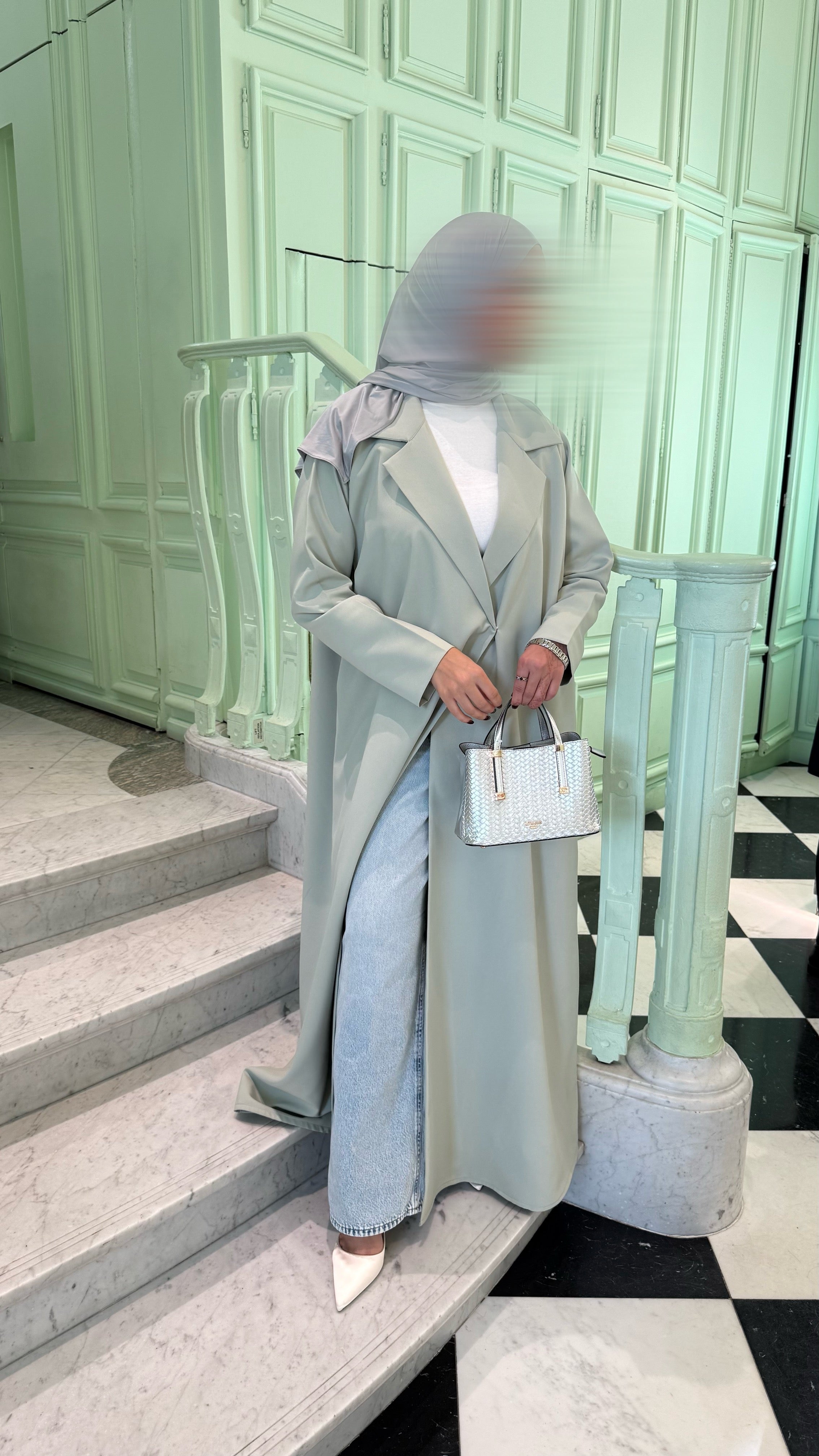 The Pistachio Lined Blazer Abaya Limited Edition