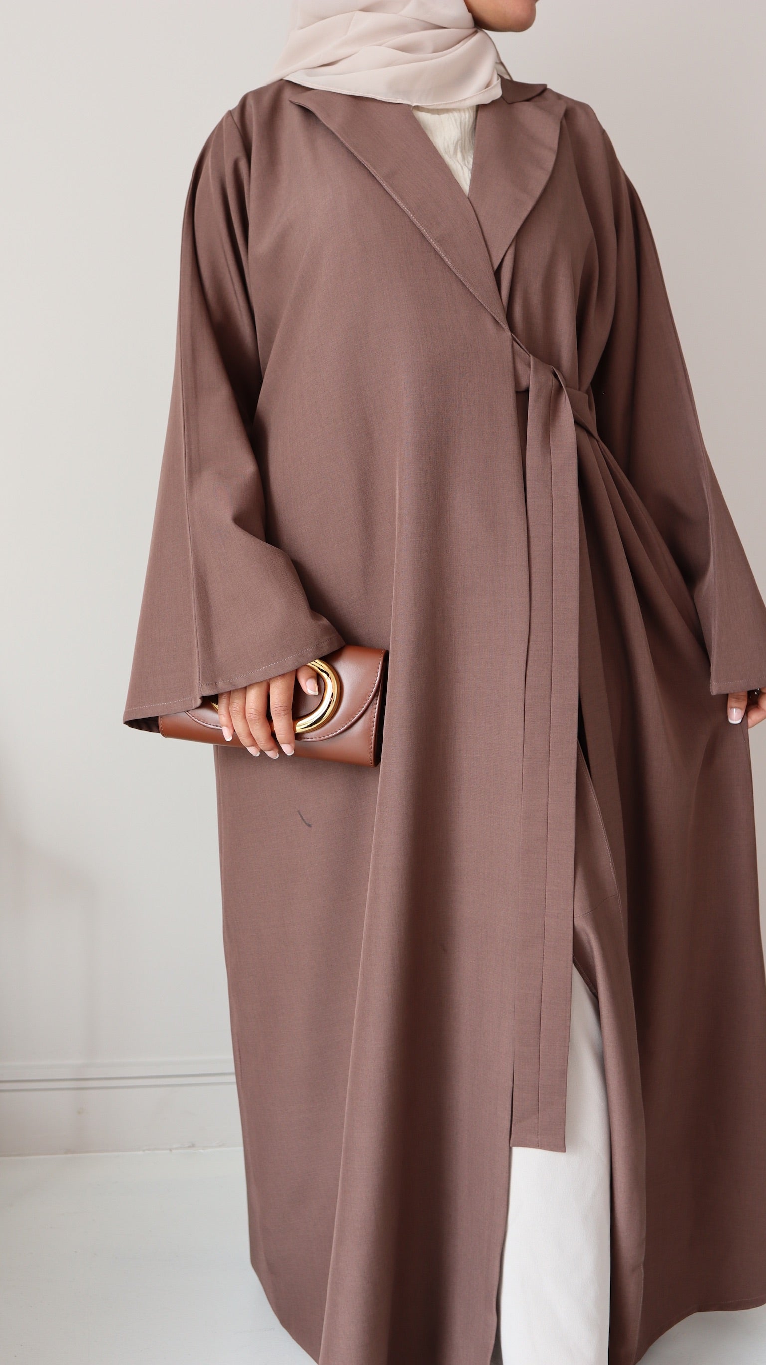 Side Tie – Elegant Modest | Premium Touch| Mocha