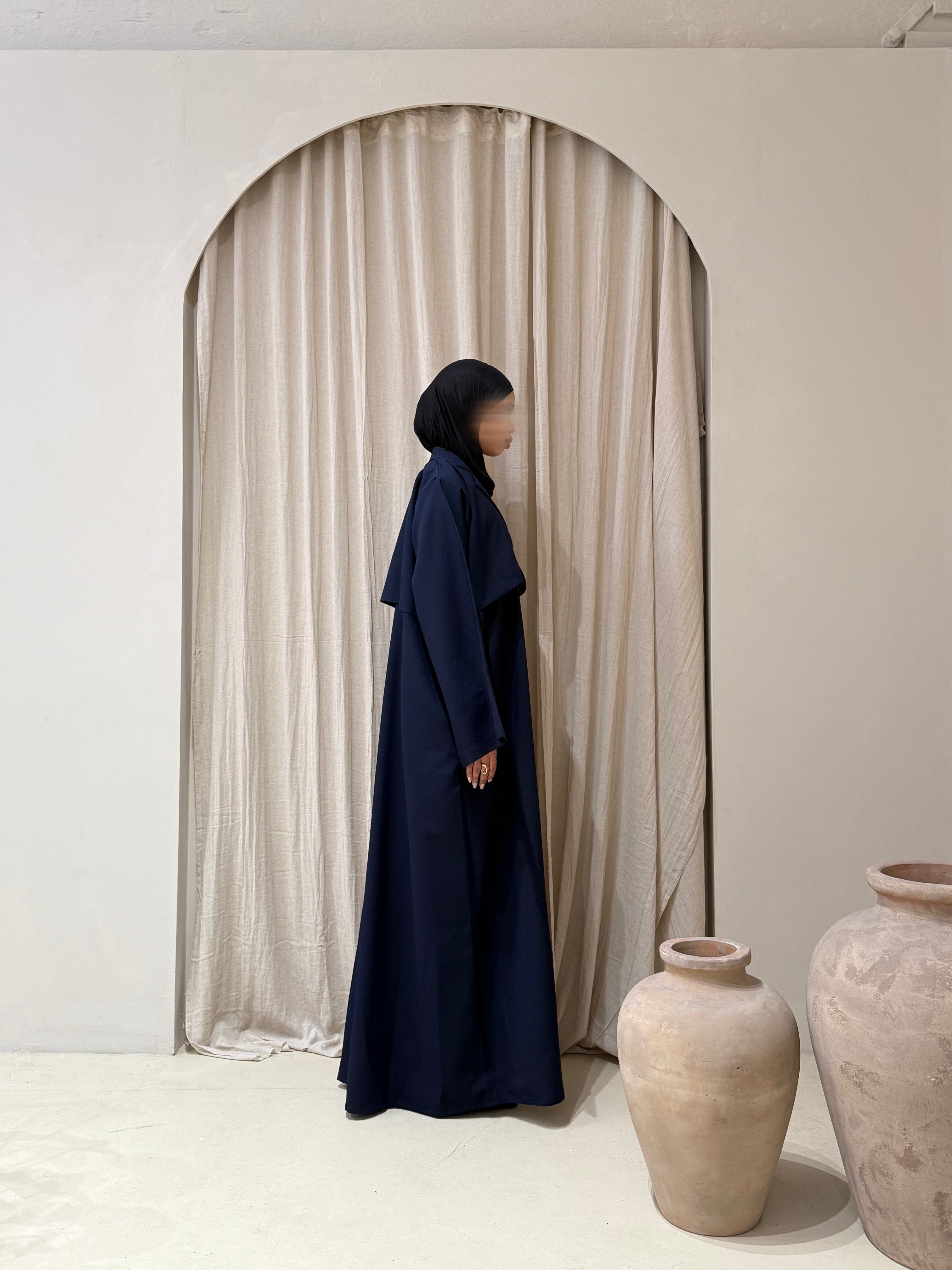 Trench abaya- Navy