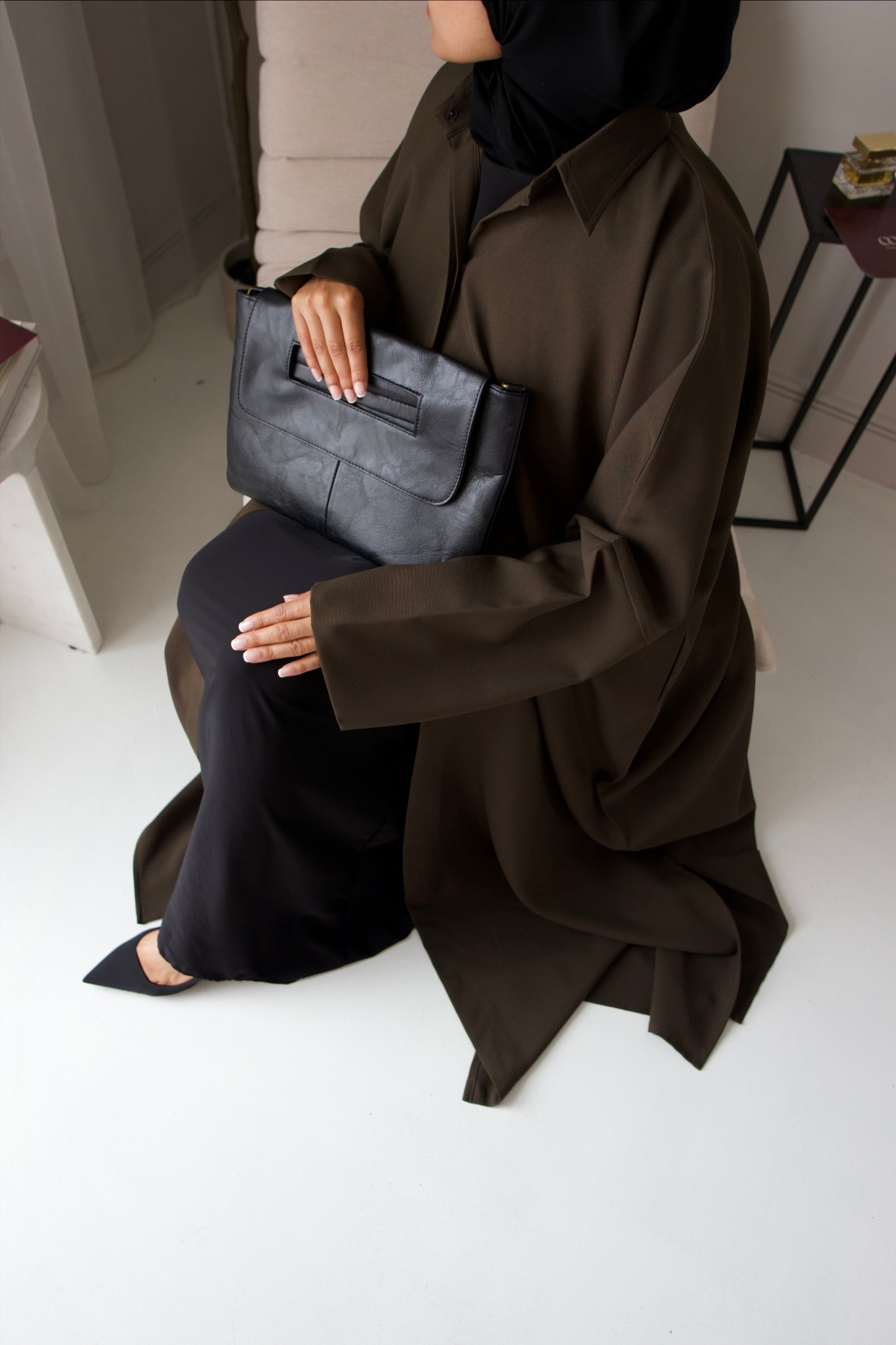 Abaya Shirt Khaki Modest– Effortless Style & Everyday Comfort