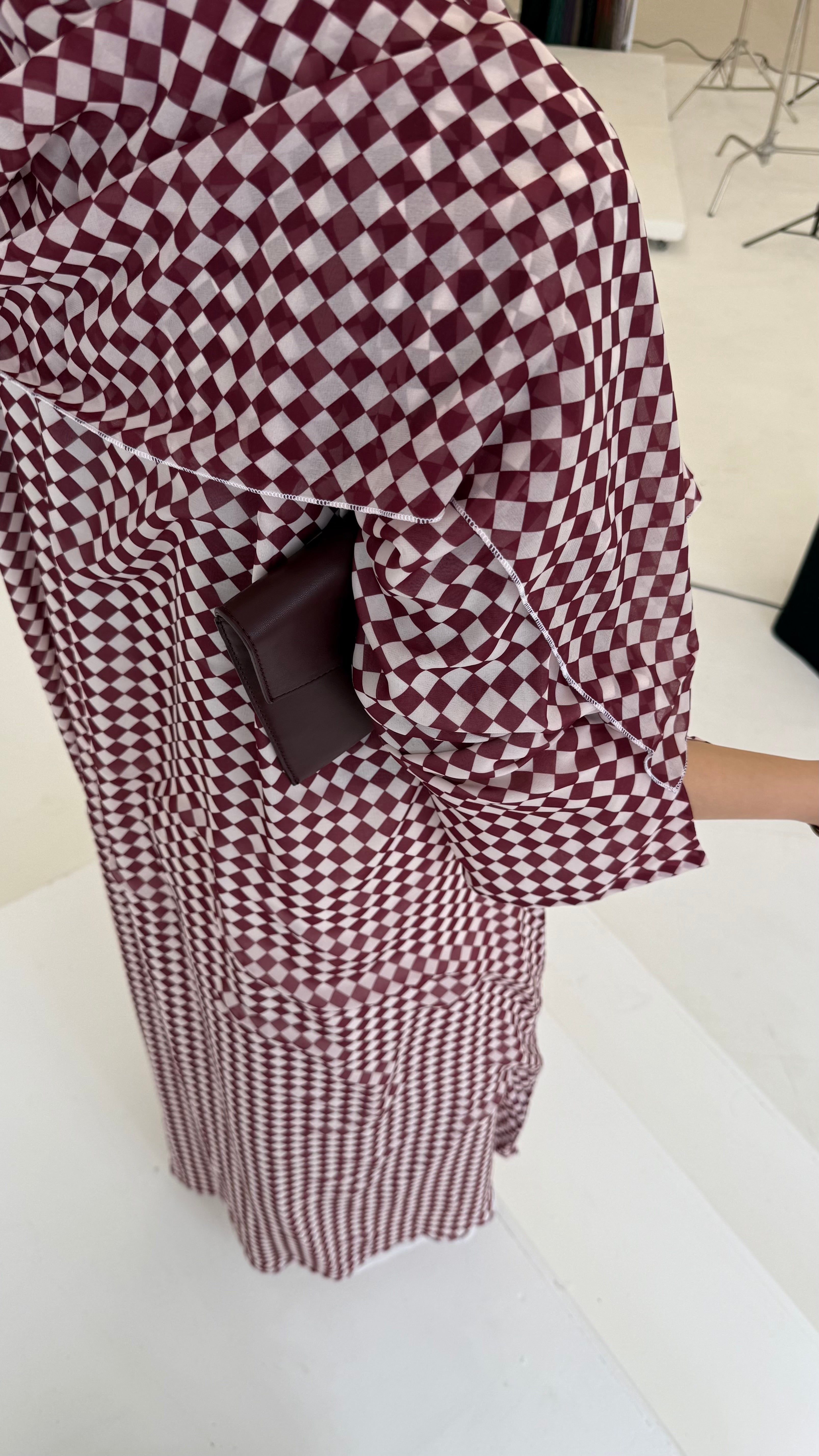 Checkered - Burgundy & Cream
