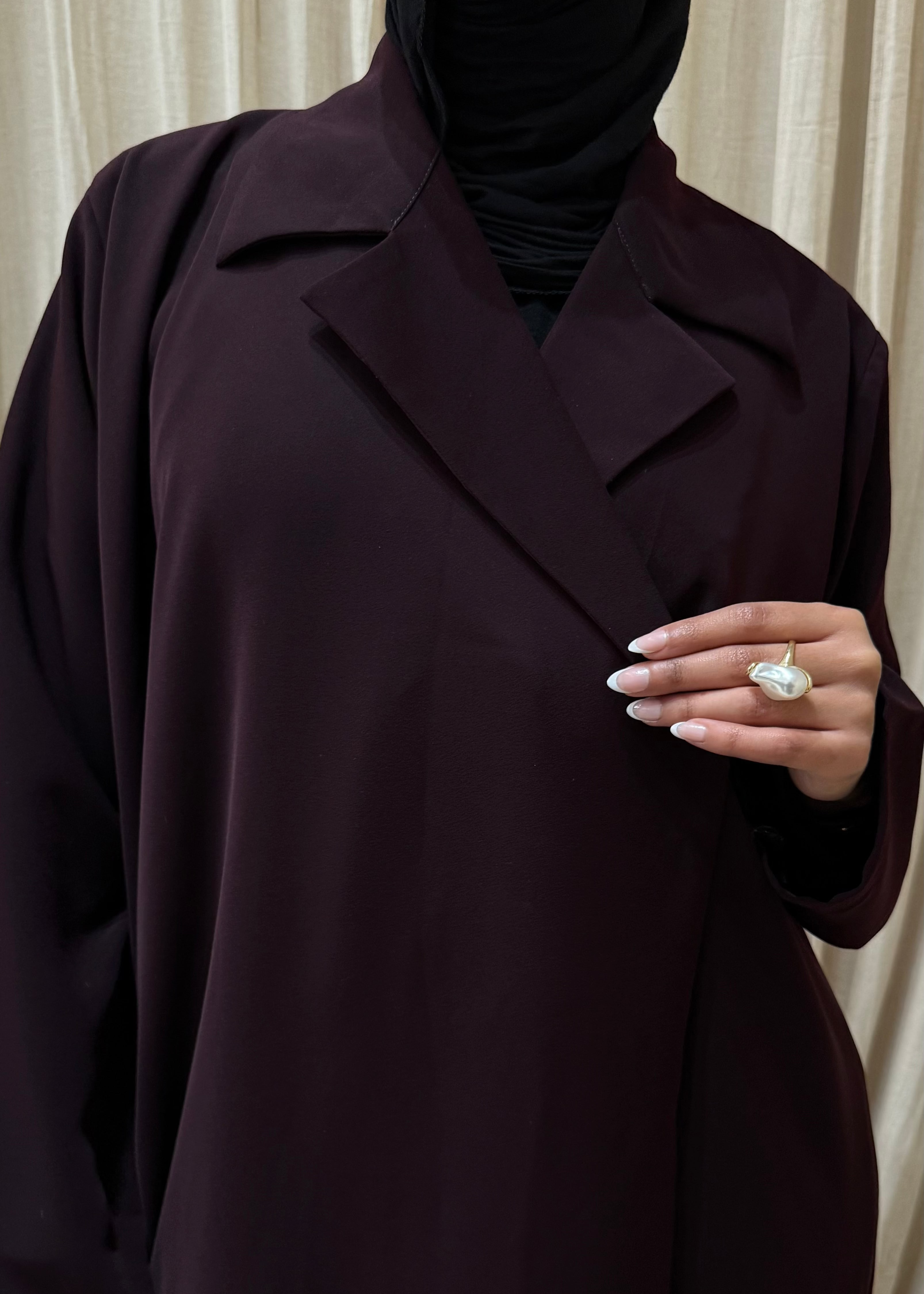 Blazer Abaya - Plum