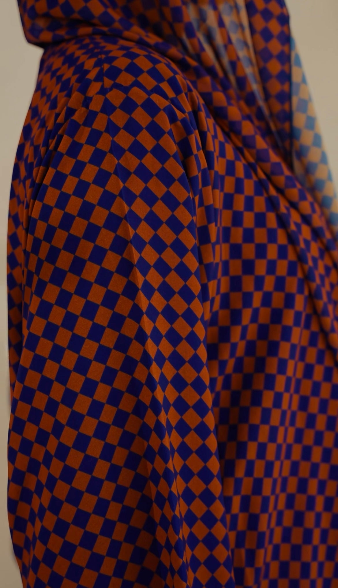 Checkered - Navy & Amber