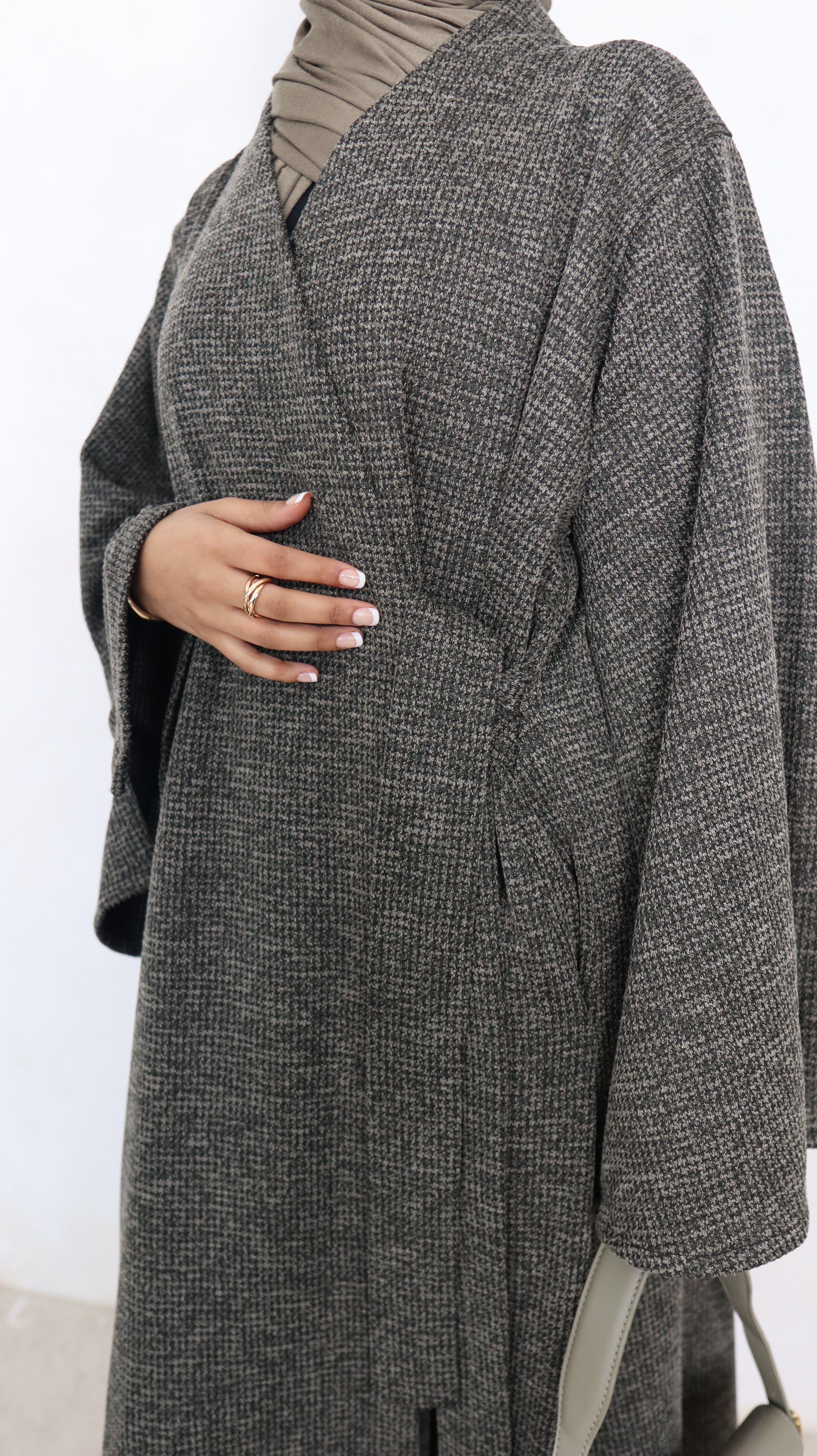 Grey Wrap Abaya
