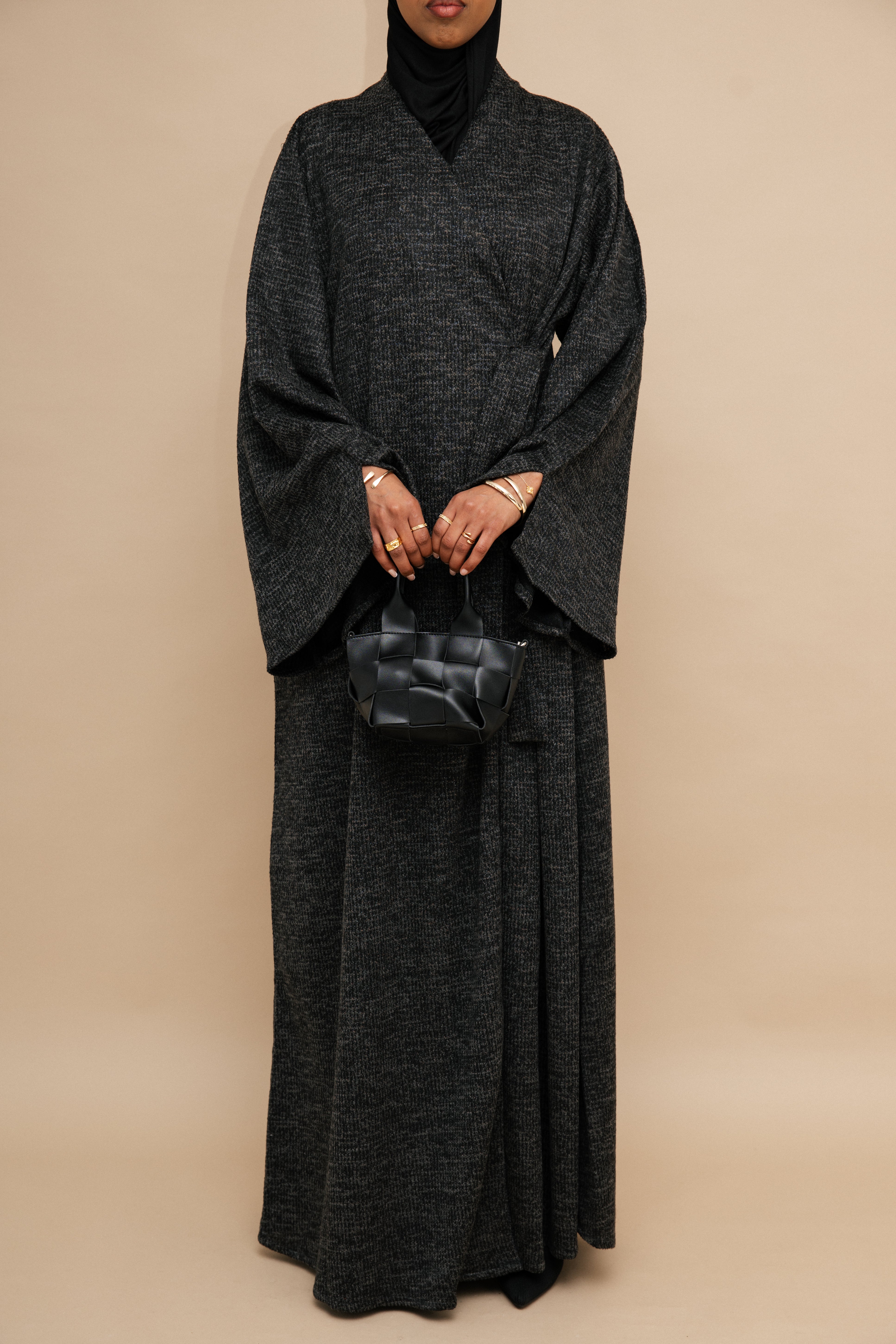Grey Wrap Abaya
