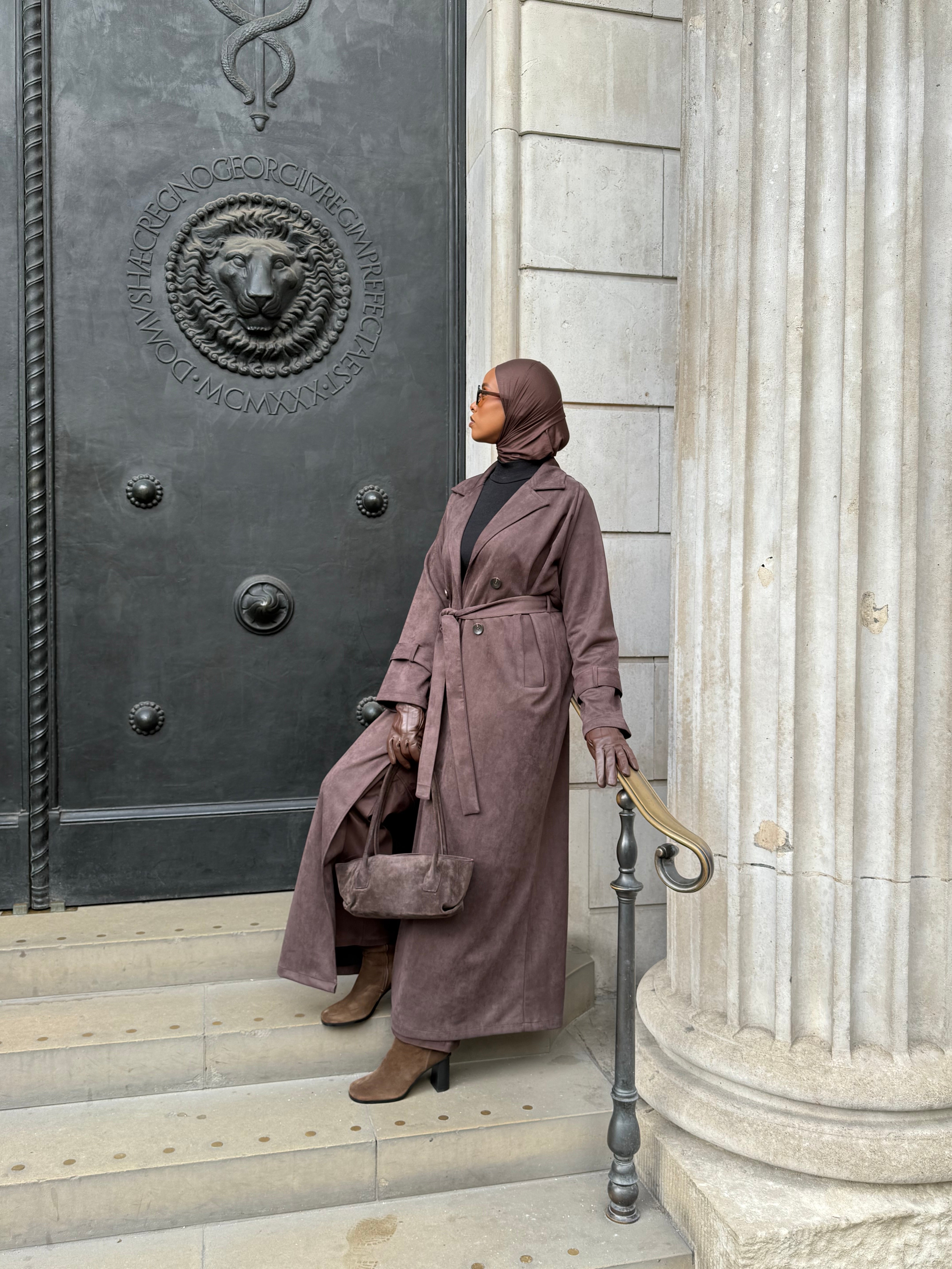 Chocolate Suede Trench coat