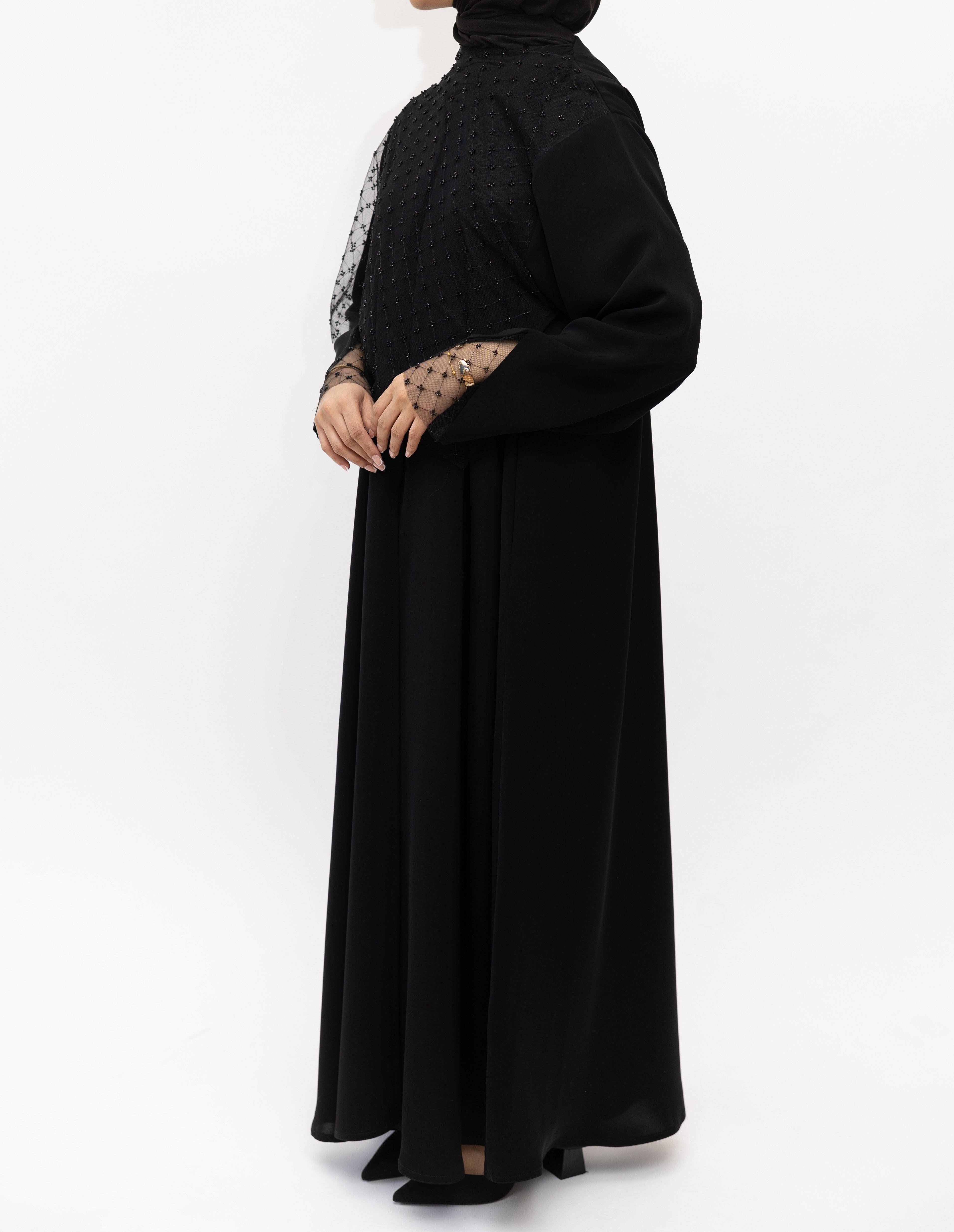 Abaya châle de perles