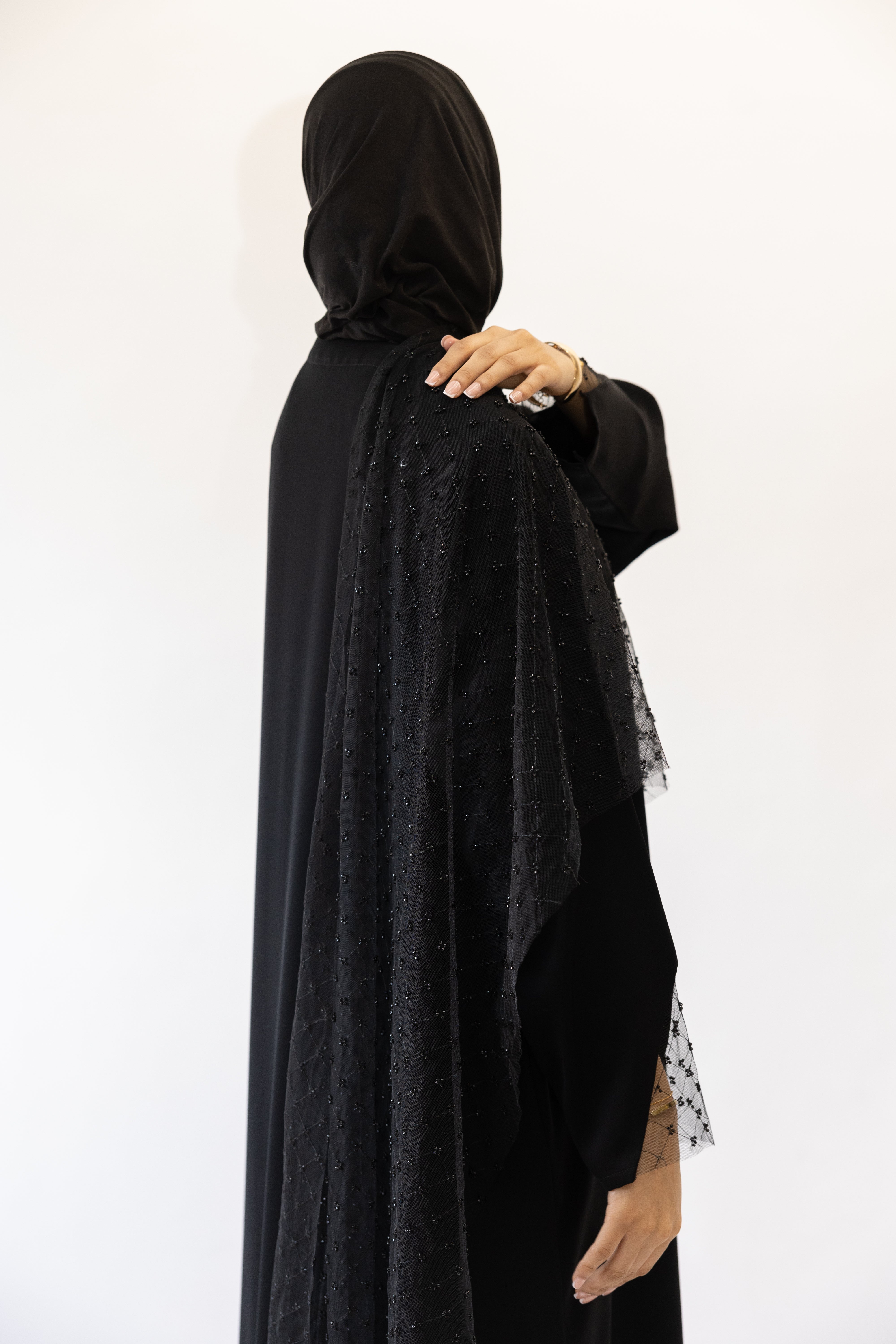 Pearl Shawl Abaya