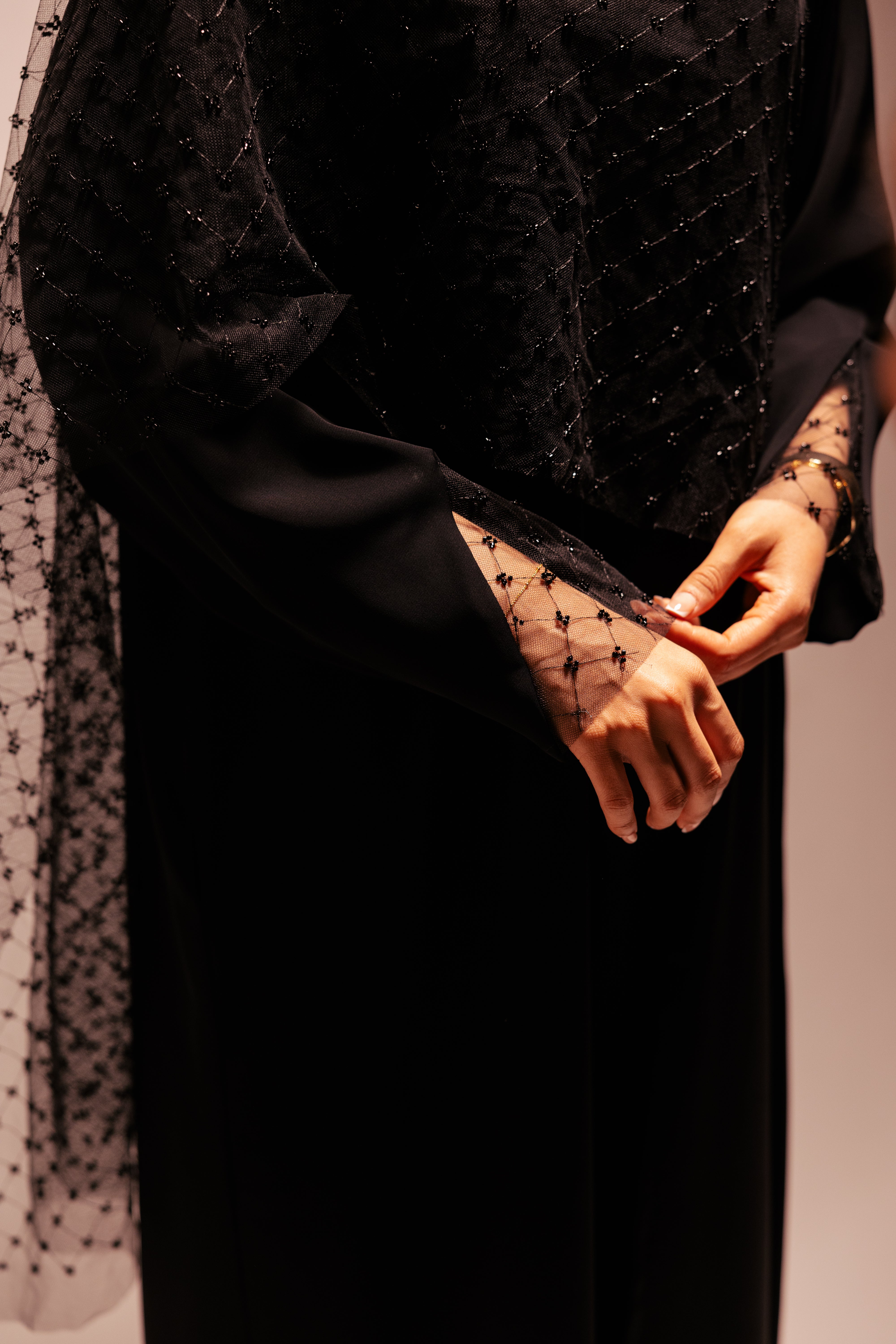 Pearl Shawl Abaya