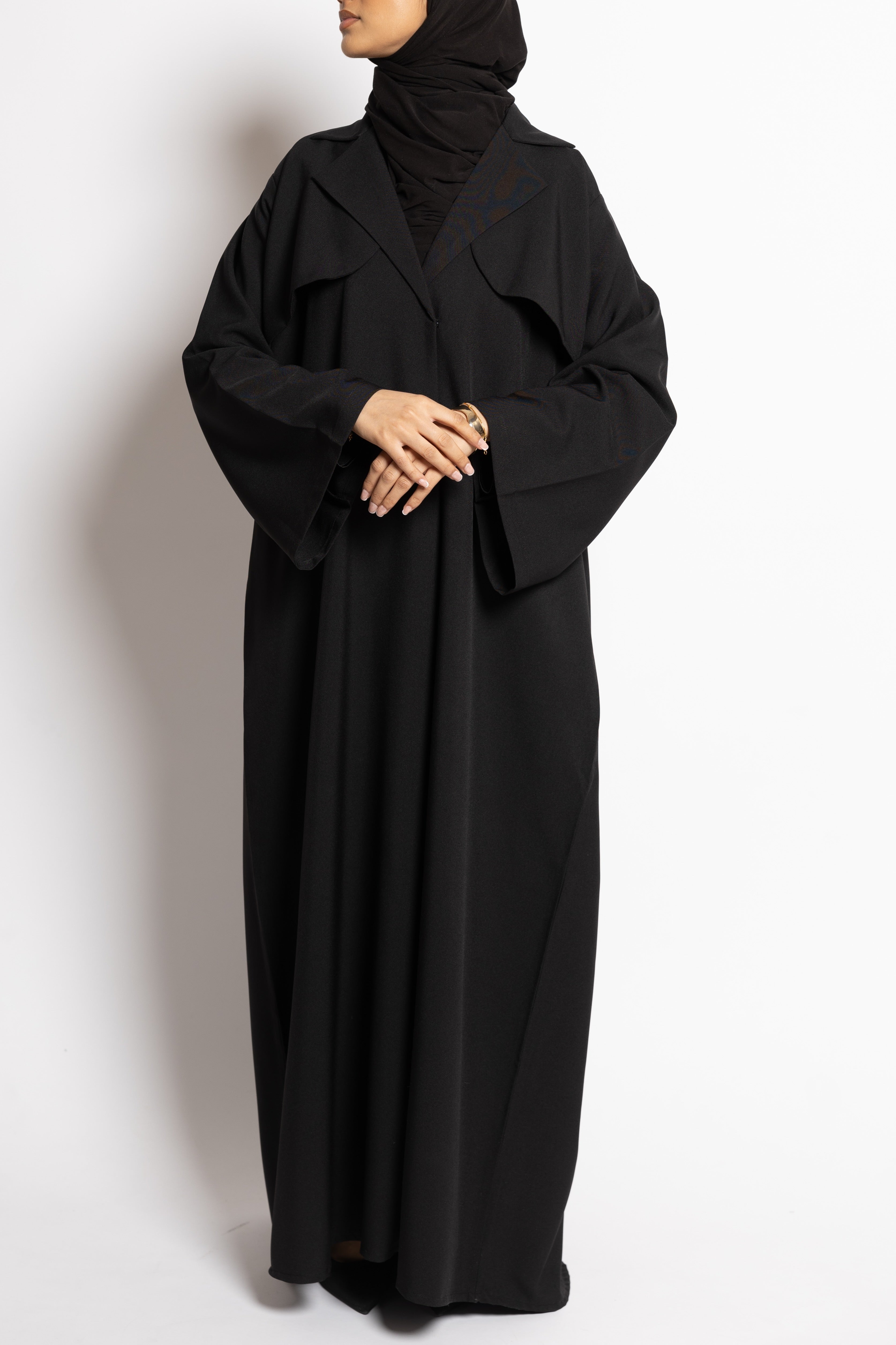 Trench Abaya - Black