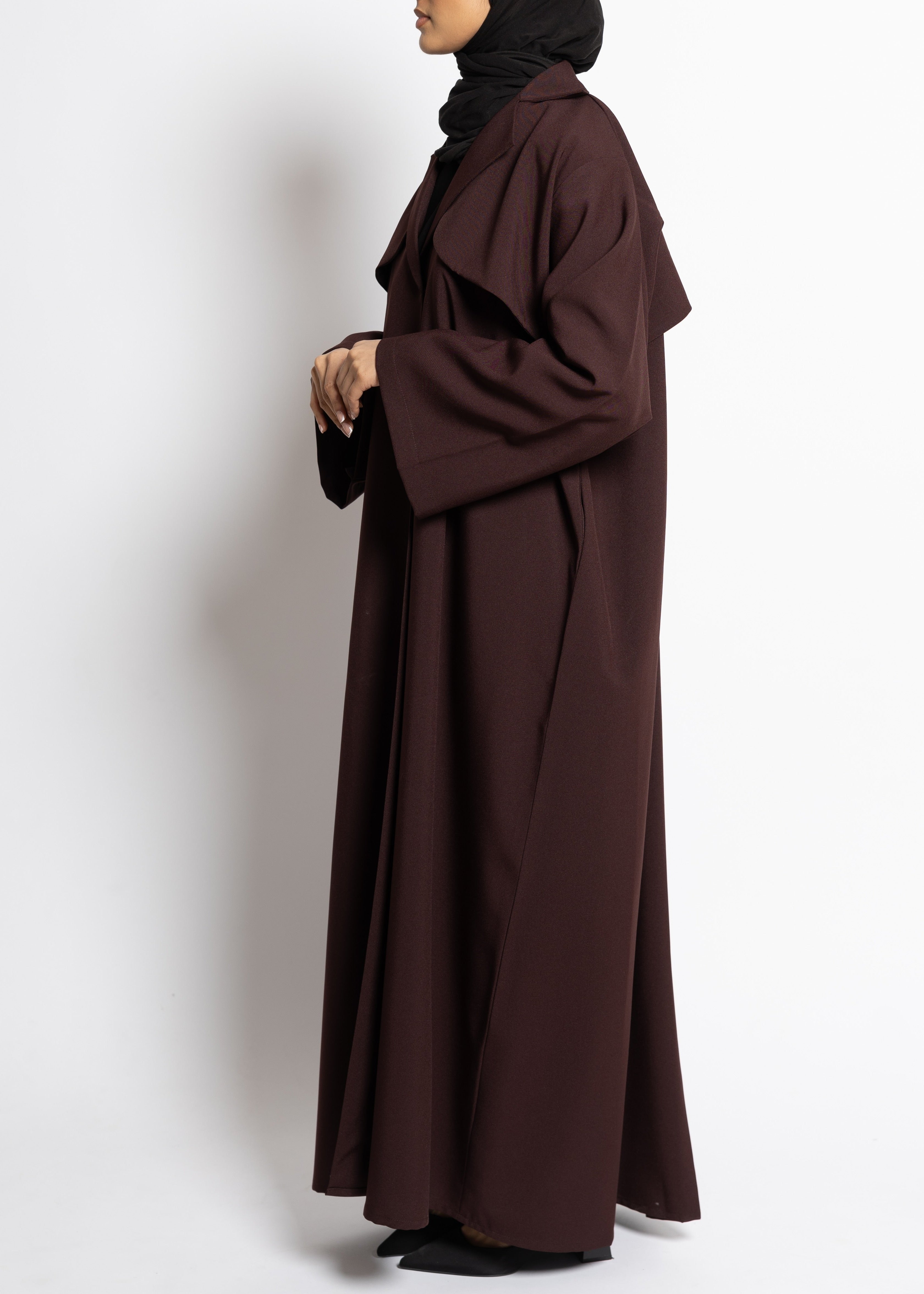Trench Abaya - Mahogany