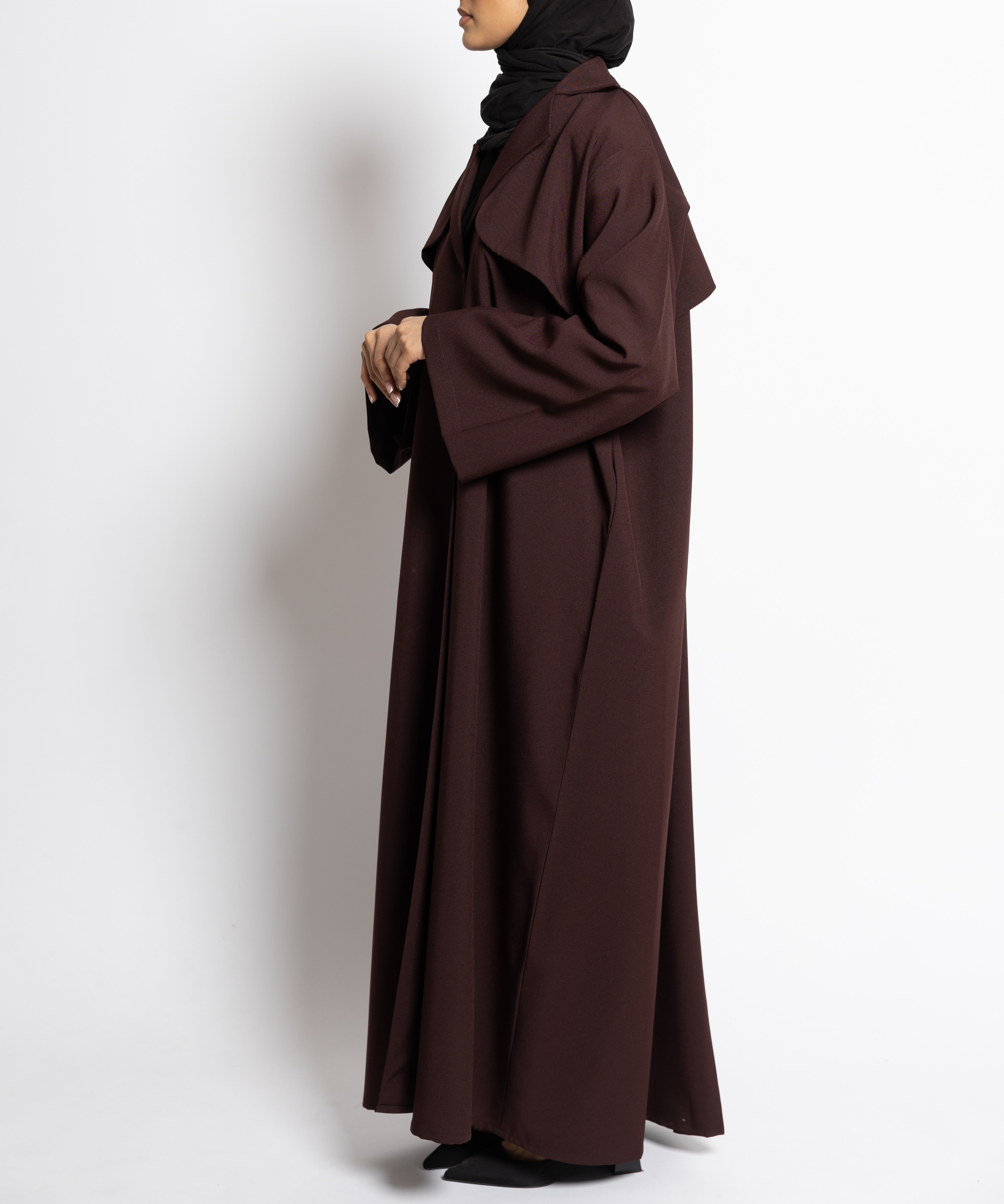 Trench Abaya - Mahogany