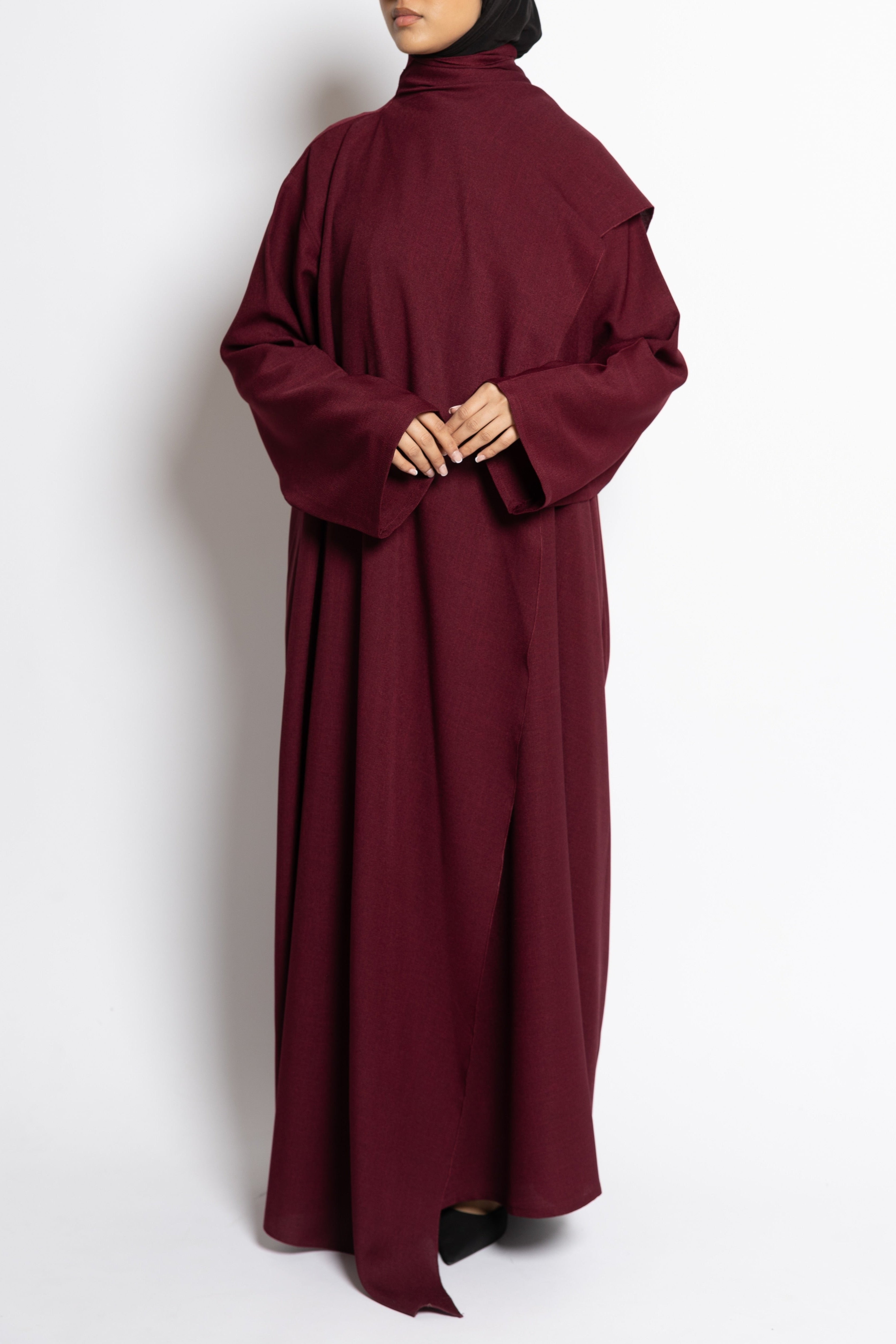 Dual Abaya - Burgundy