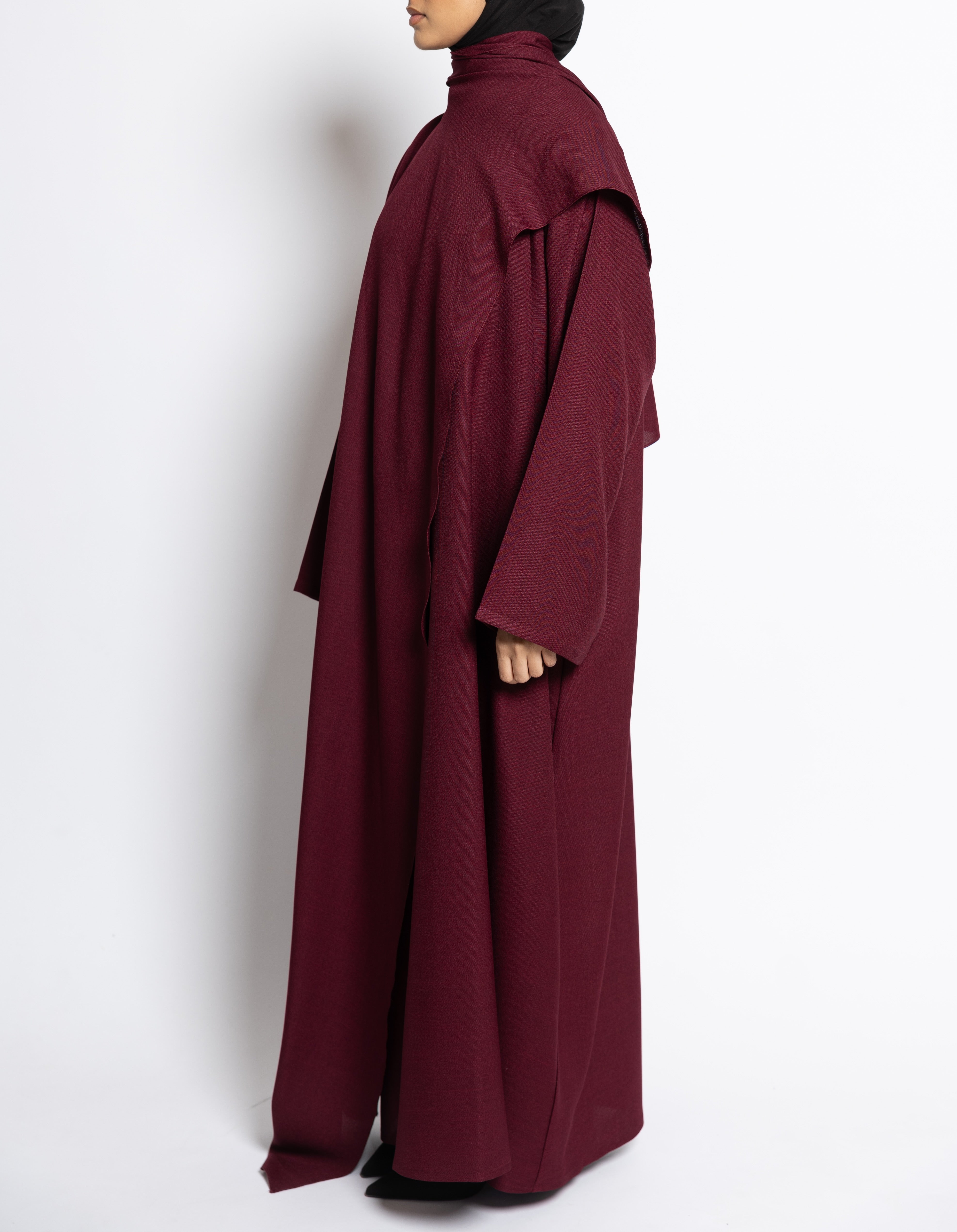 Dual Abaya - Burgundy