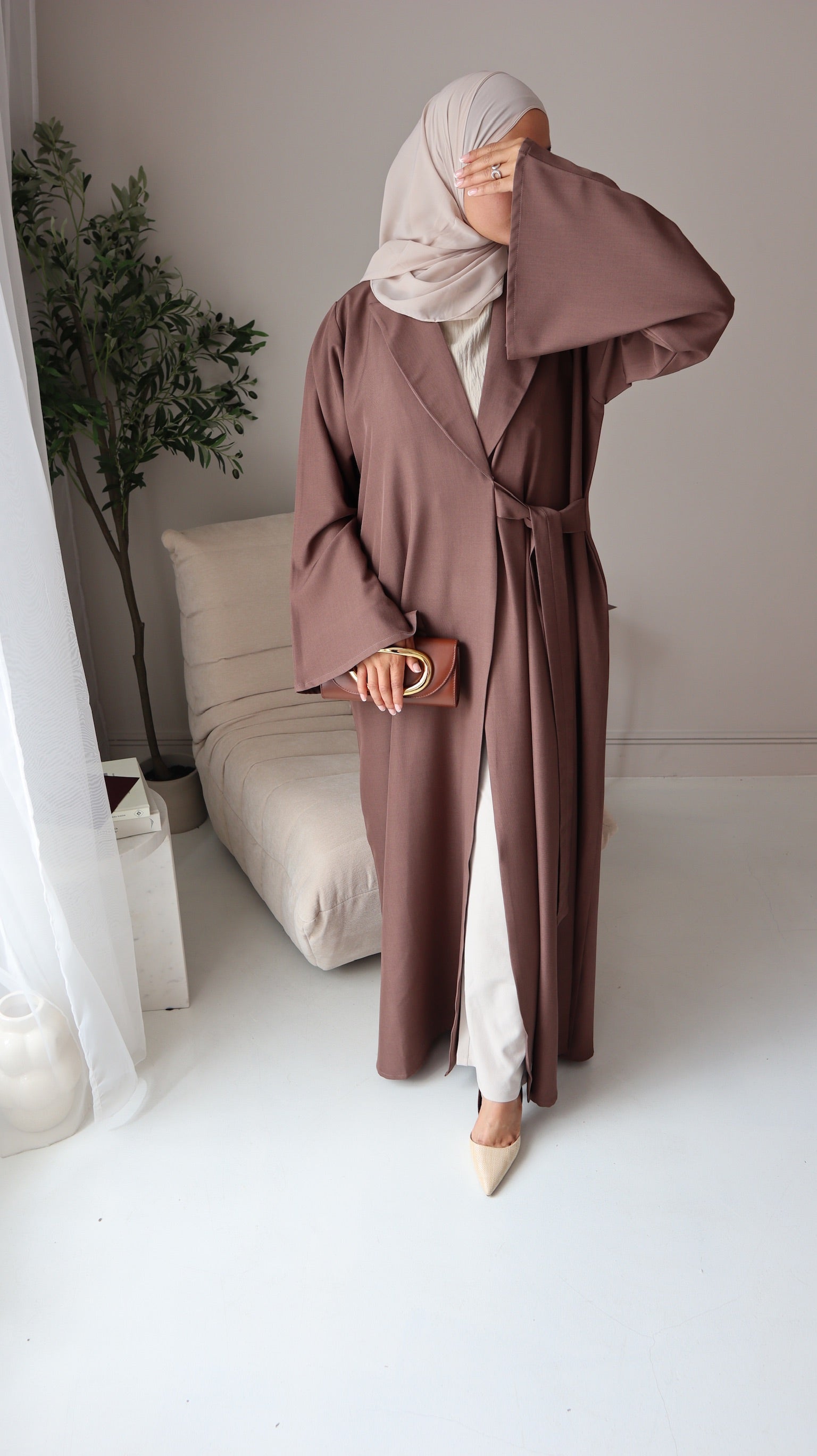 Side Tie – Elegant Modest | Premium Touch| Mocha