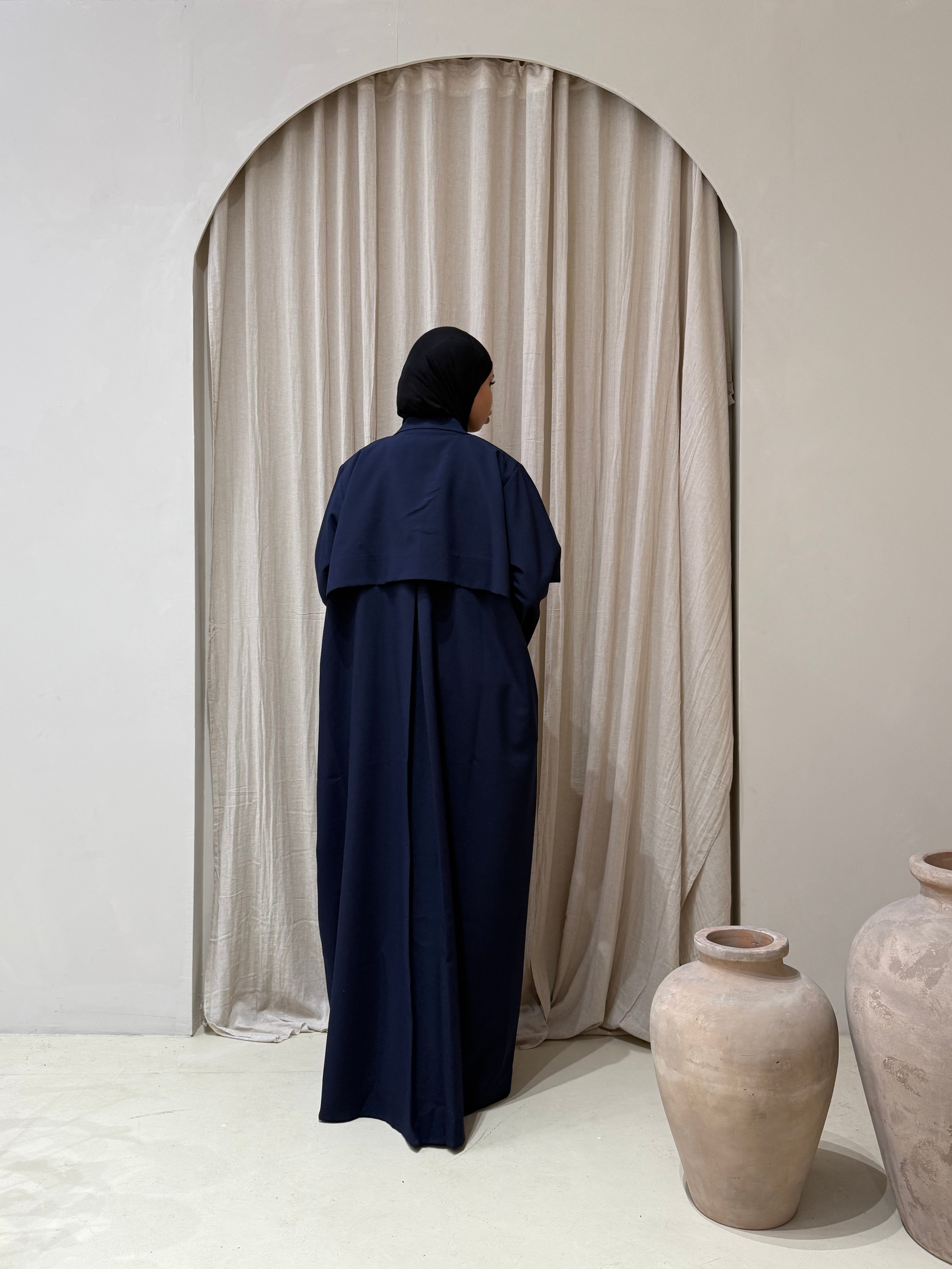 Trench abaya- Navy