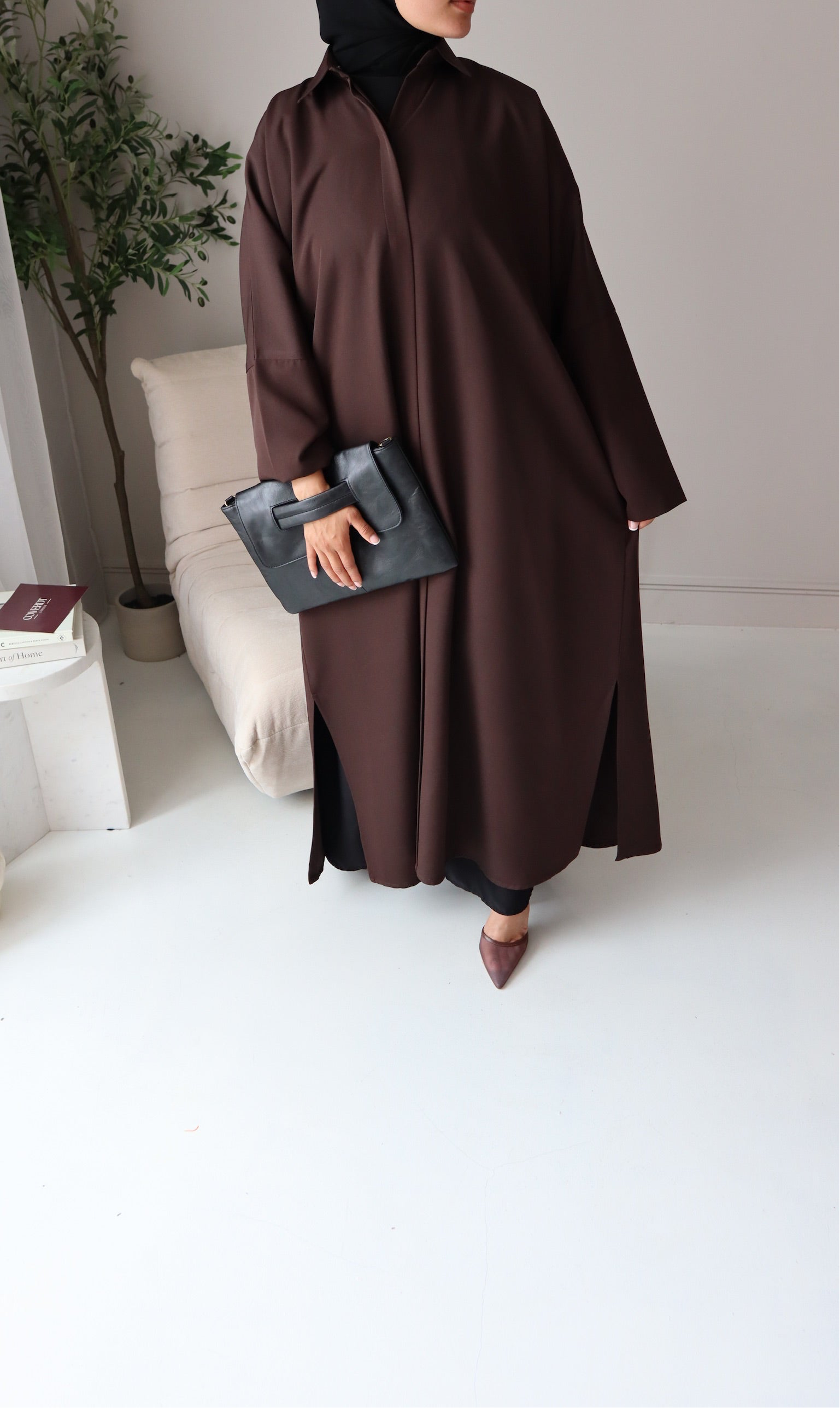 Abaya Shirt Chocolate brown Modest– Effortless Style & Everyday Comfort