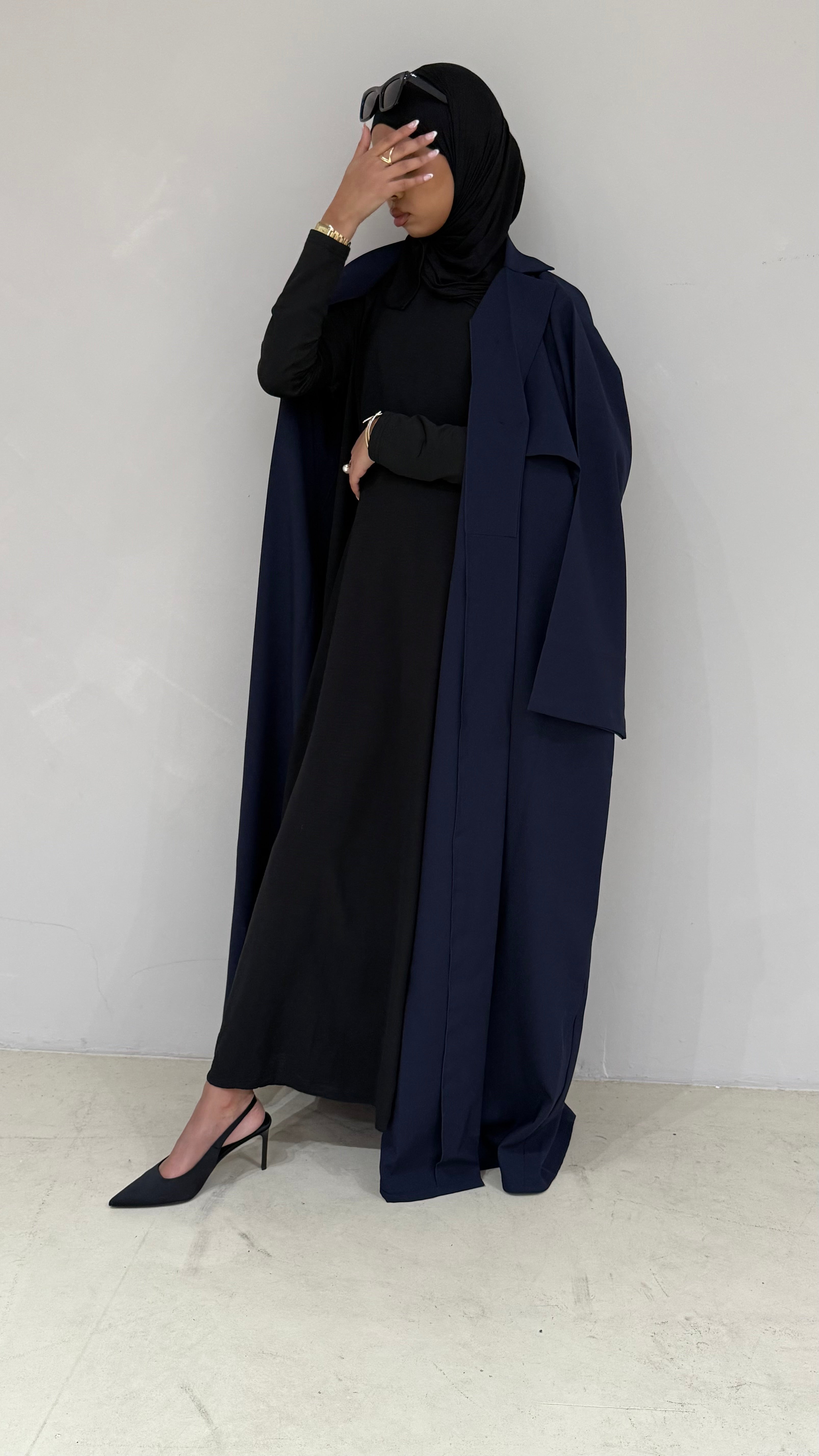 Trench abaya- Navy