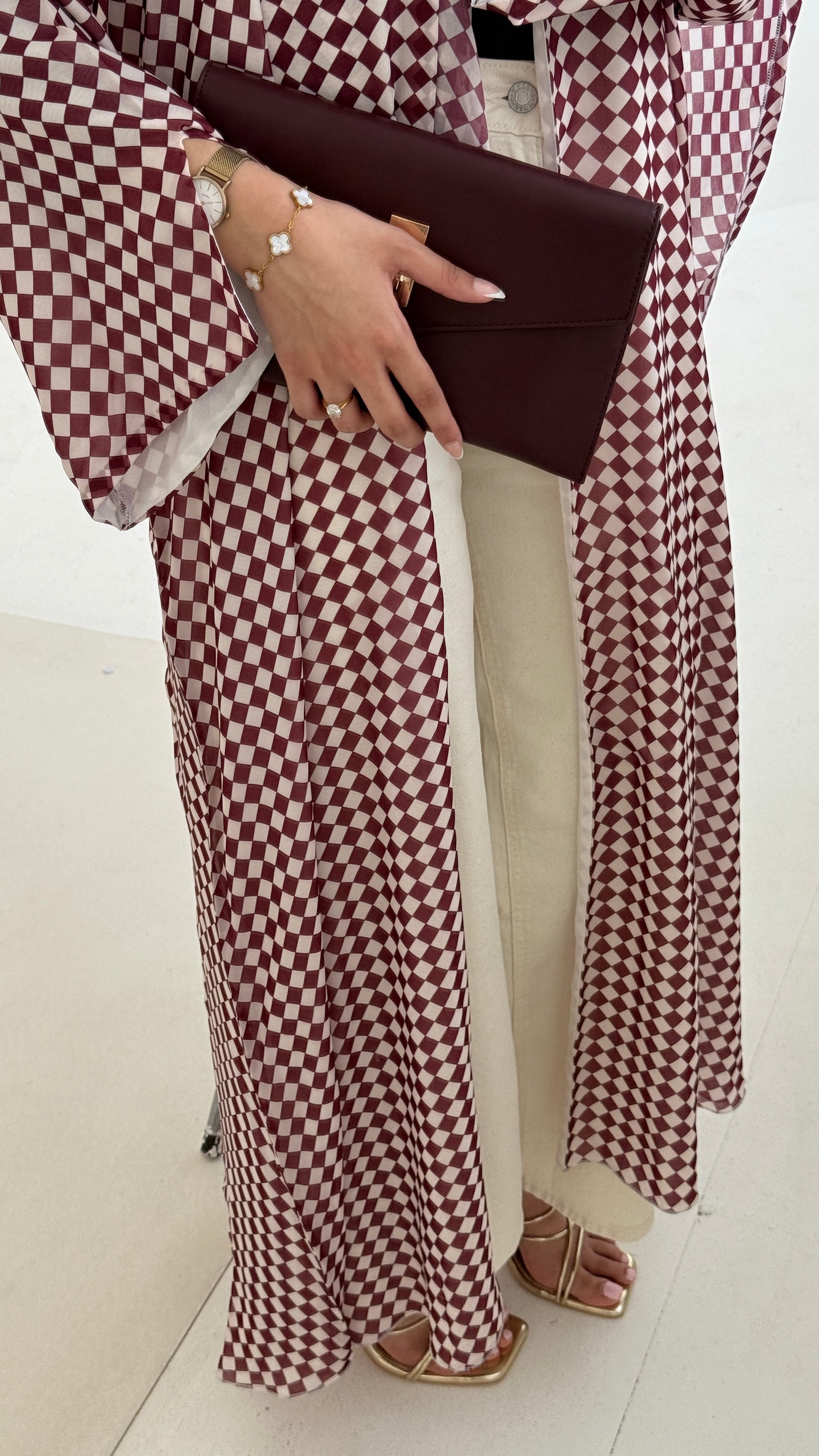 Checkered - Burgundy & Cream