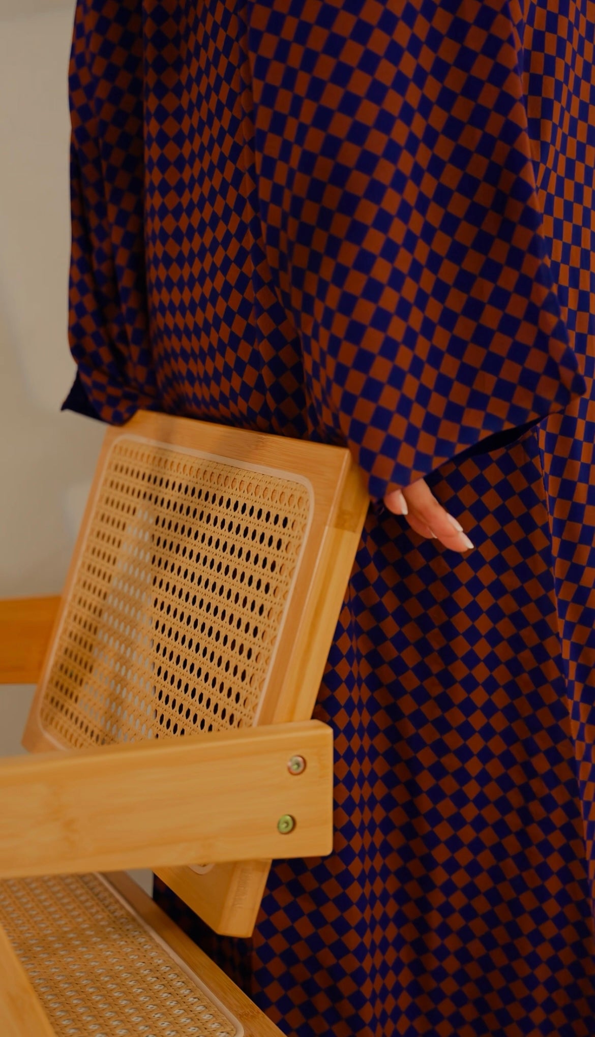 Checkered - Navy & Amber