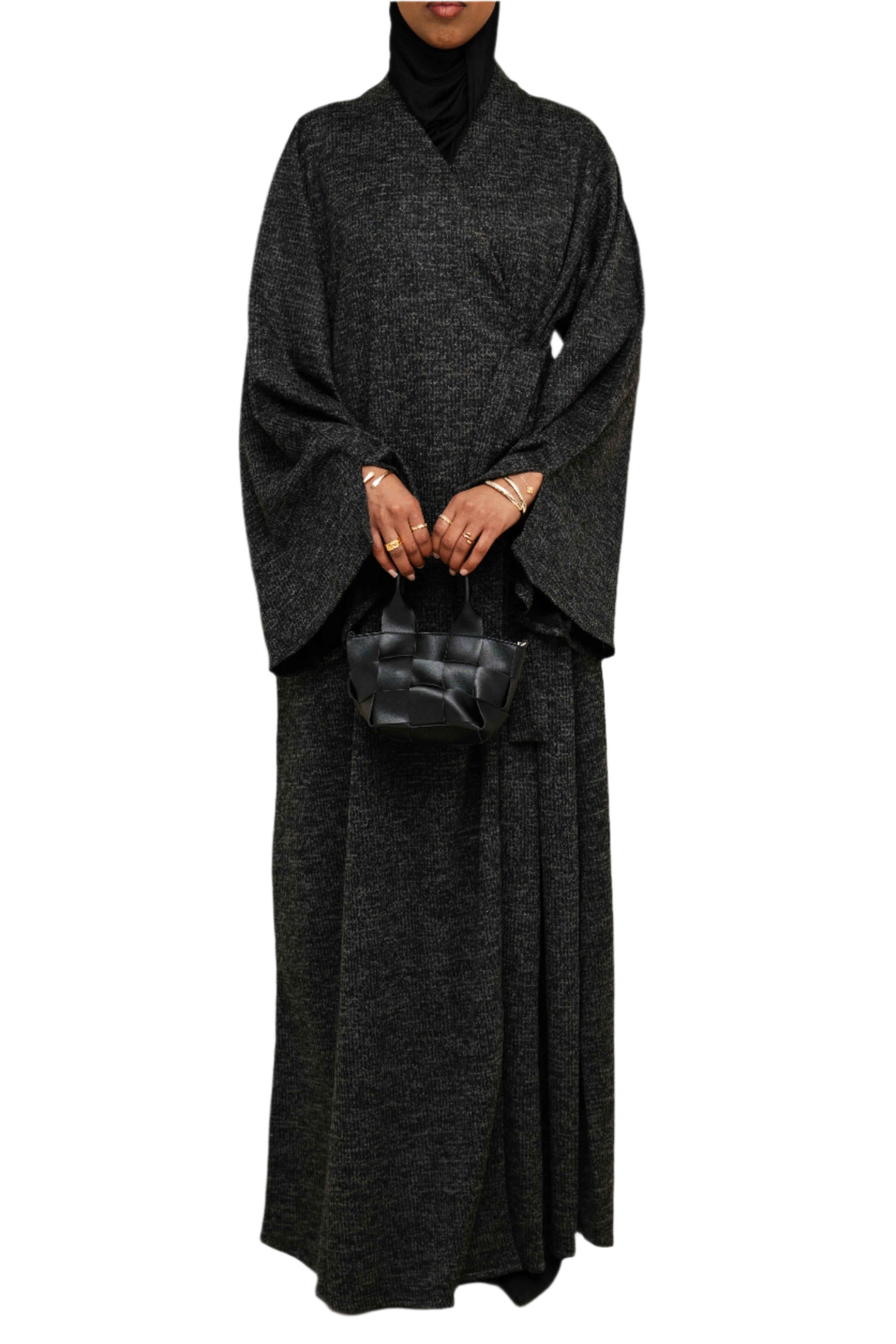 Grey Wrap Abaya