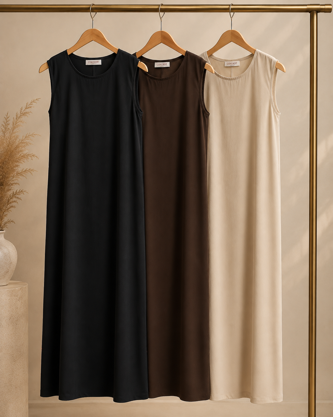 Premium Slip Dress - Espresso Brown